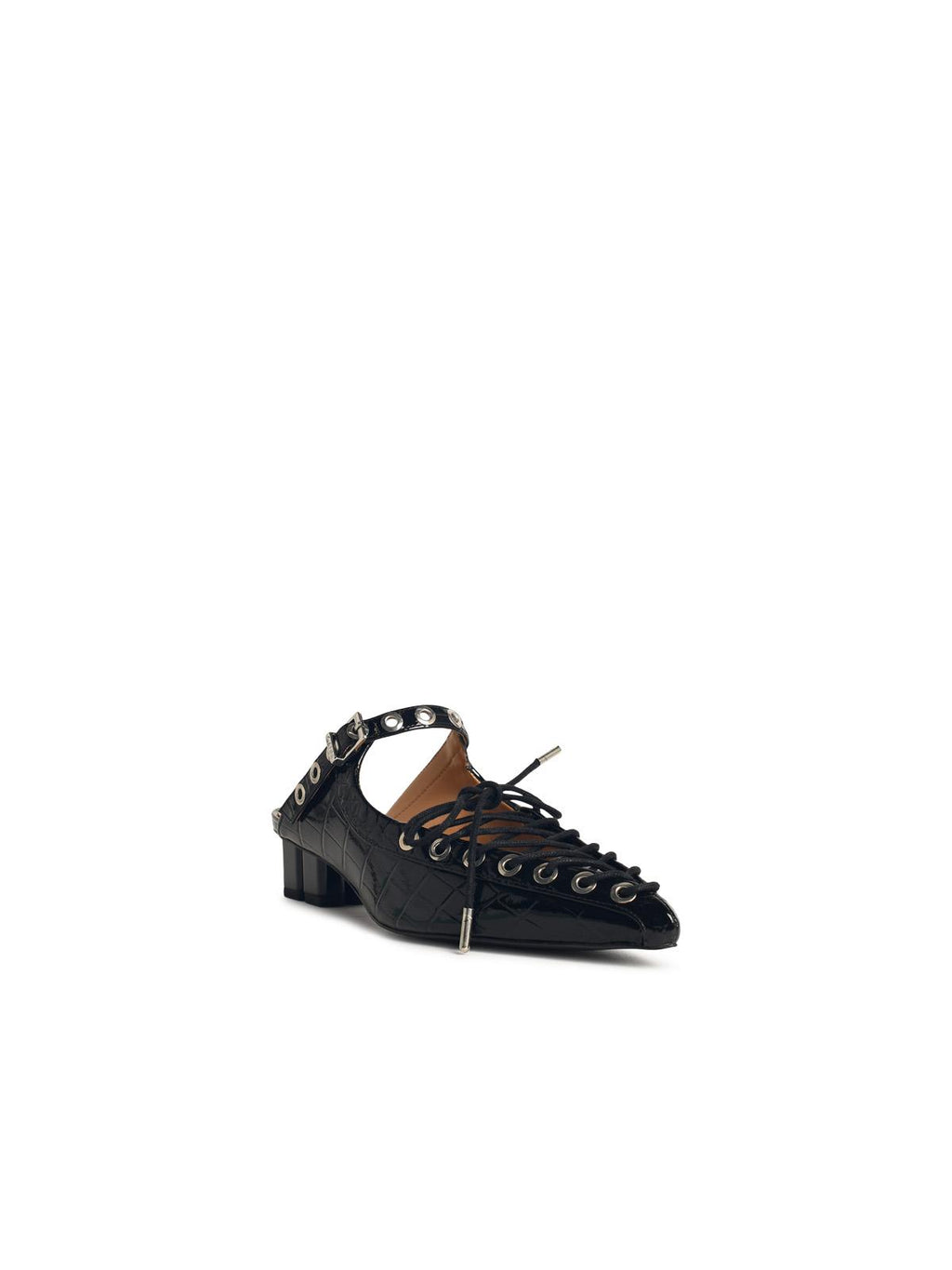 Ganni Mules With Laces In Black 'Oleatex' Women