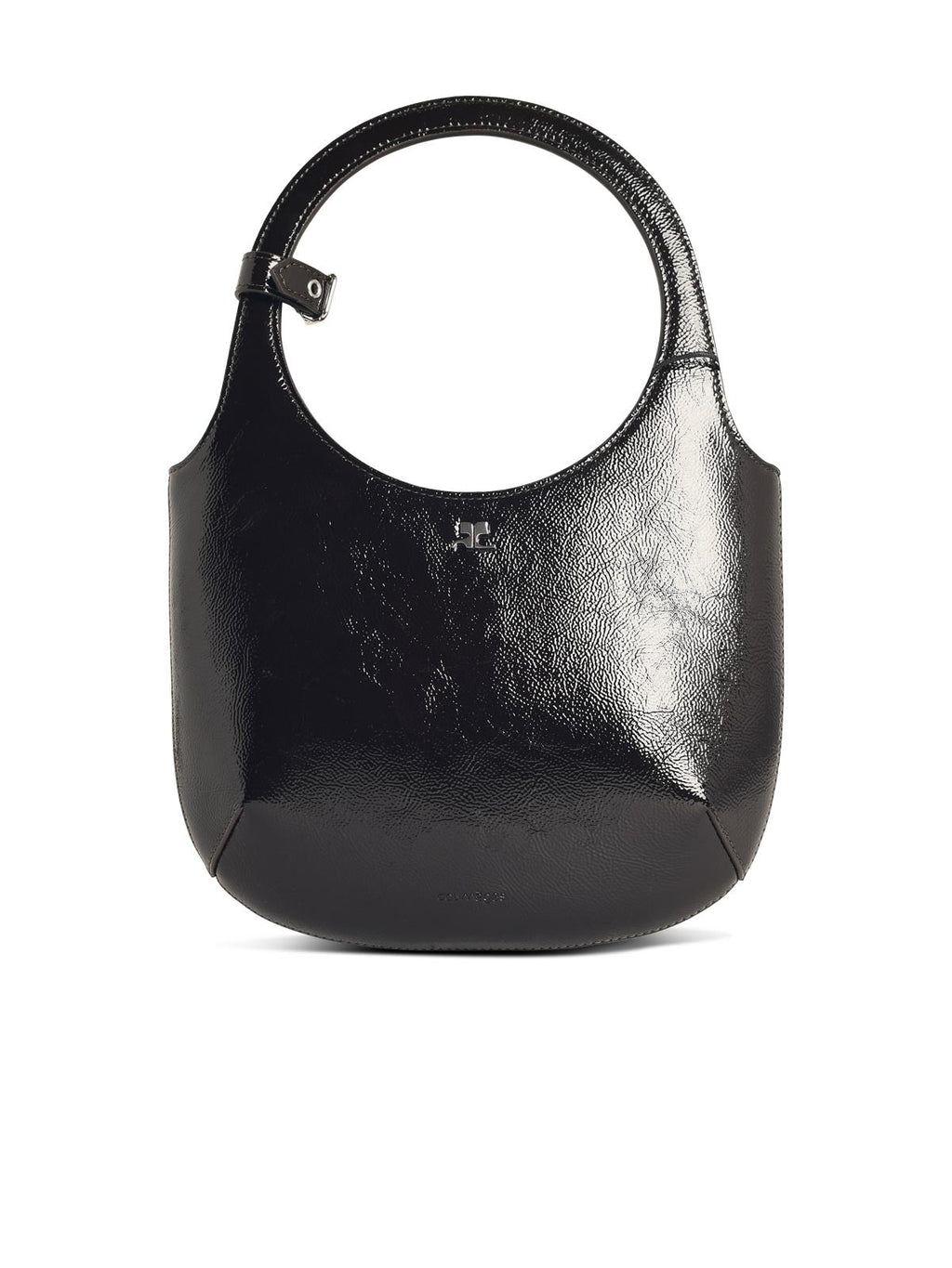 Courreges 'Holy Naplack' Black Leather Bag Women