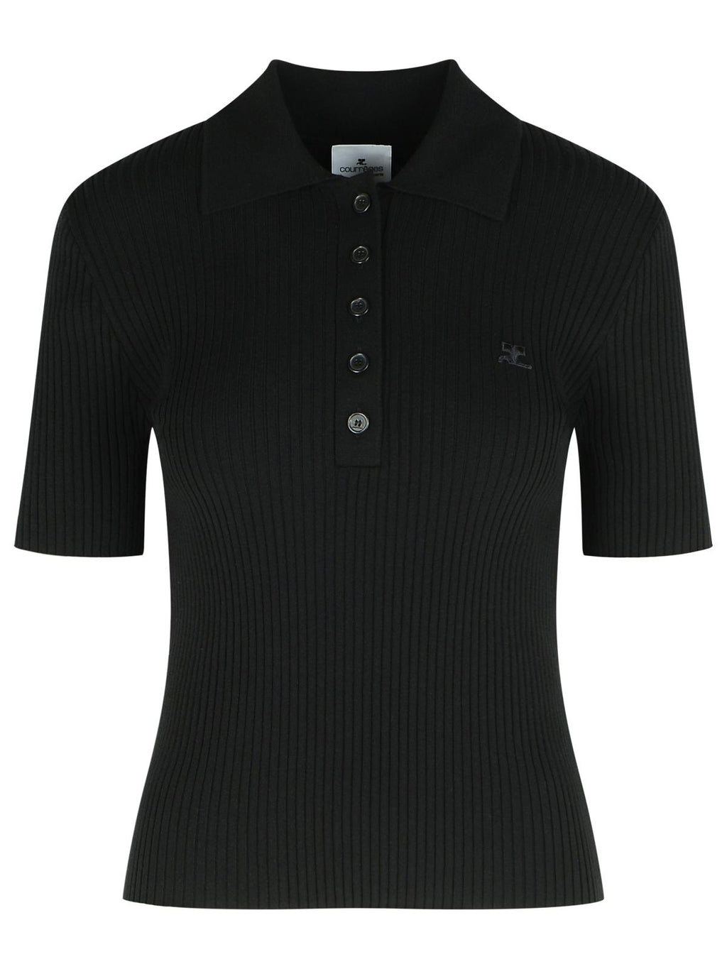 Courreges Black Viscose Blend Polo Shirt Women