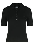 Courreges Black Viscose Blend Polo Shirt Women
