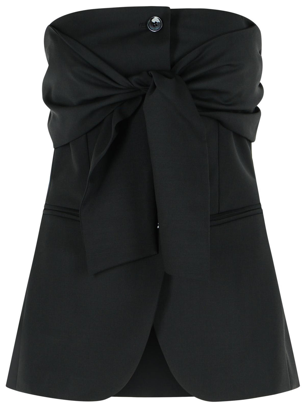 Max Mara 'Veruska' Black Virgin Wool Bustier Top Women