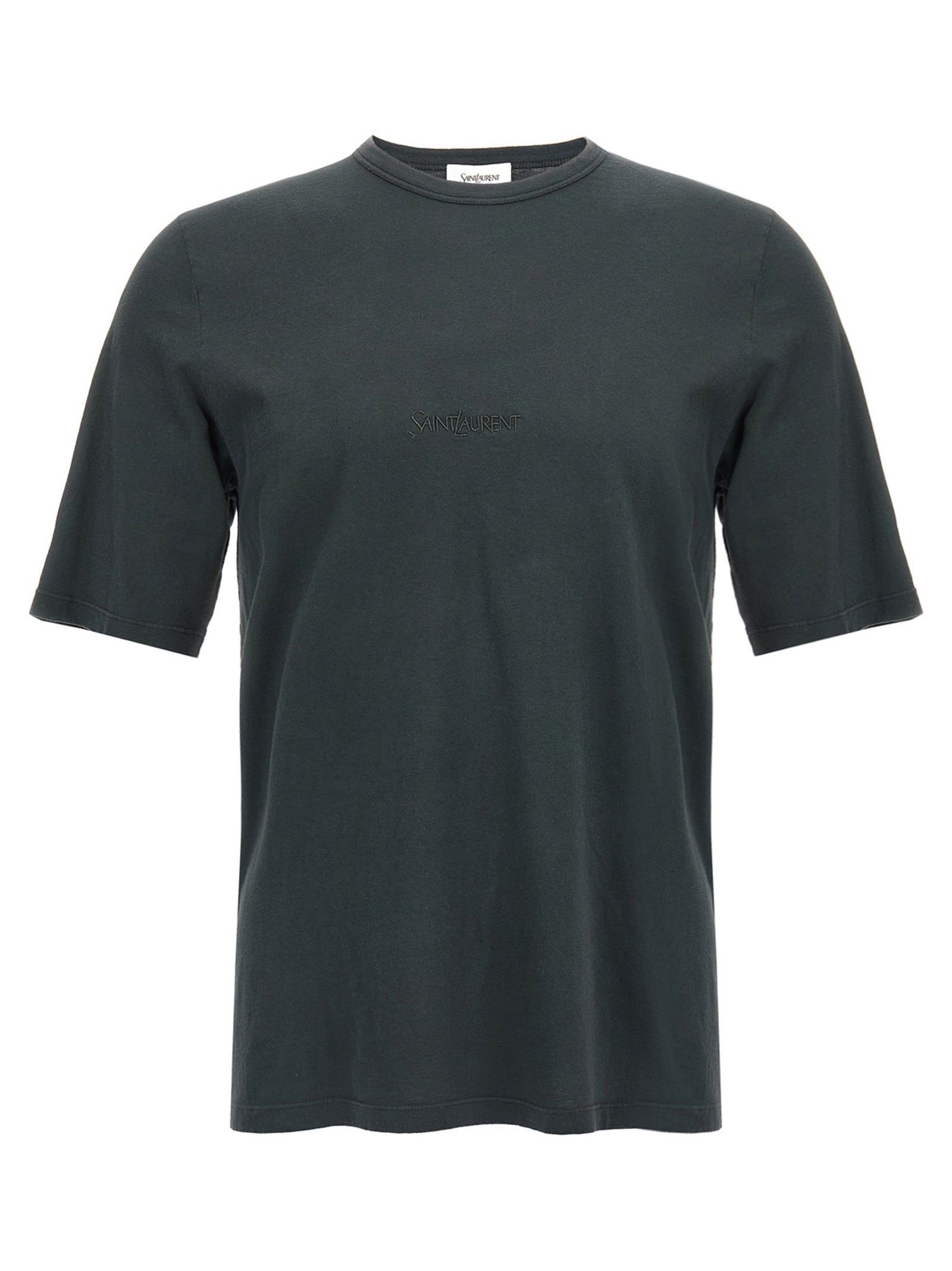 Saint Laurent Men Logo Embroidery T-Shirt