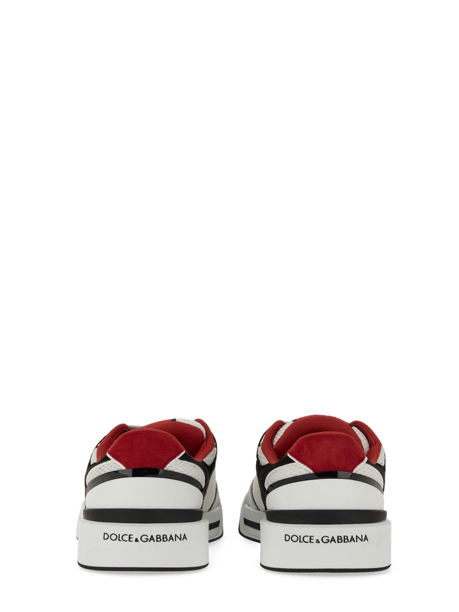 Dolce & Gabbana Men Leather And Mesh Sneaker