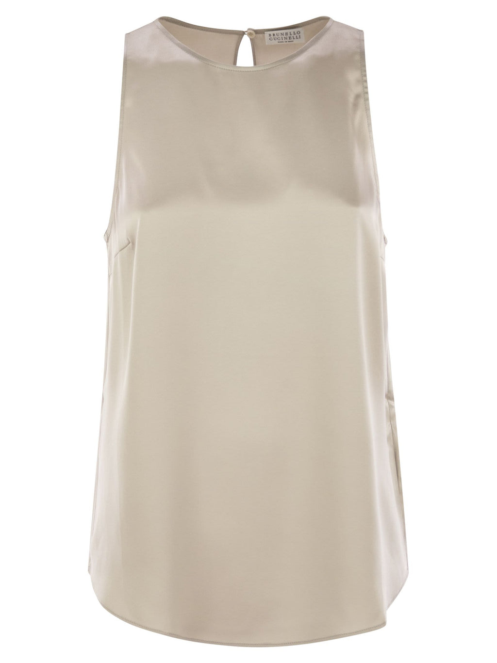 Brunello Cucinelli Women Stretch Silk Satin Top With Jewellery