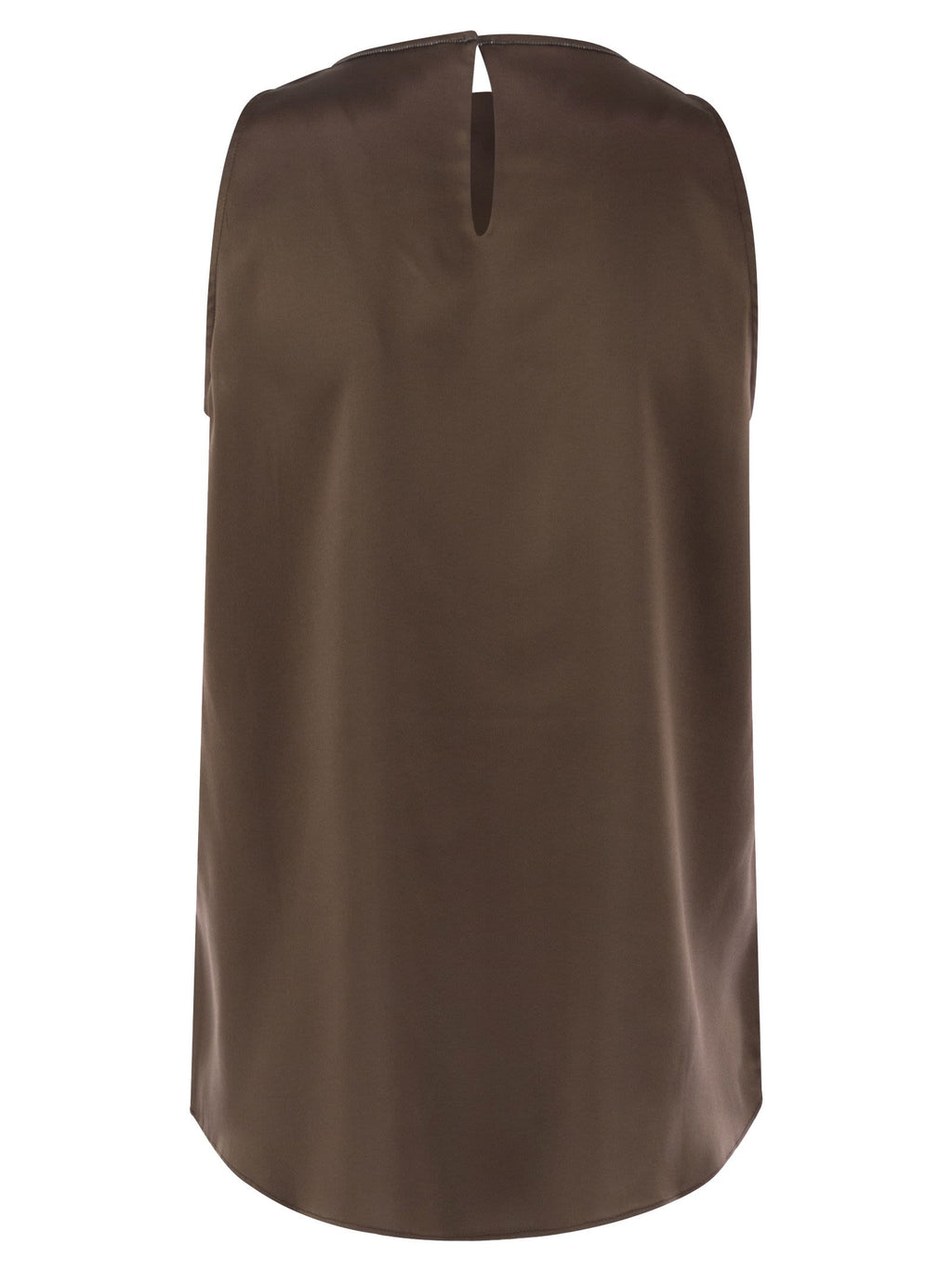 Brunello Cucinelli Women Stretch Silk Satin Top With Jewellery