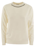 Brunello Cucinelli Women Cashmere Sweater With Neck Jewel