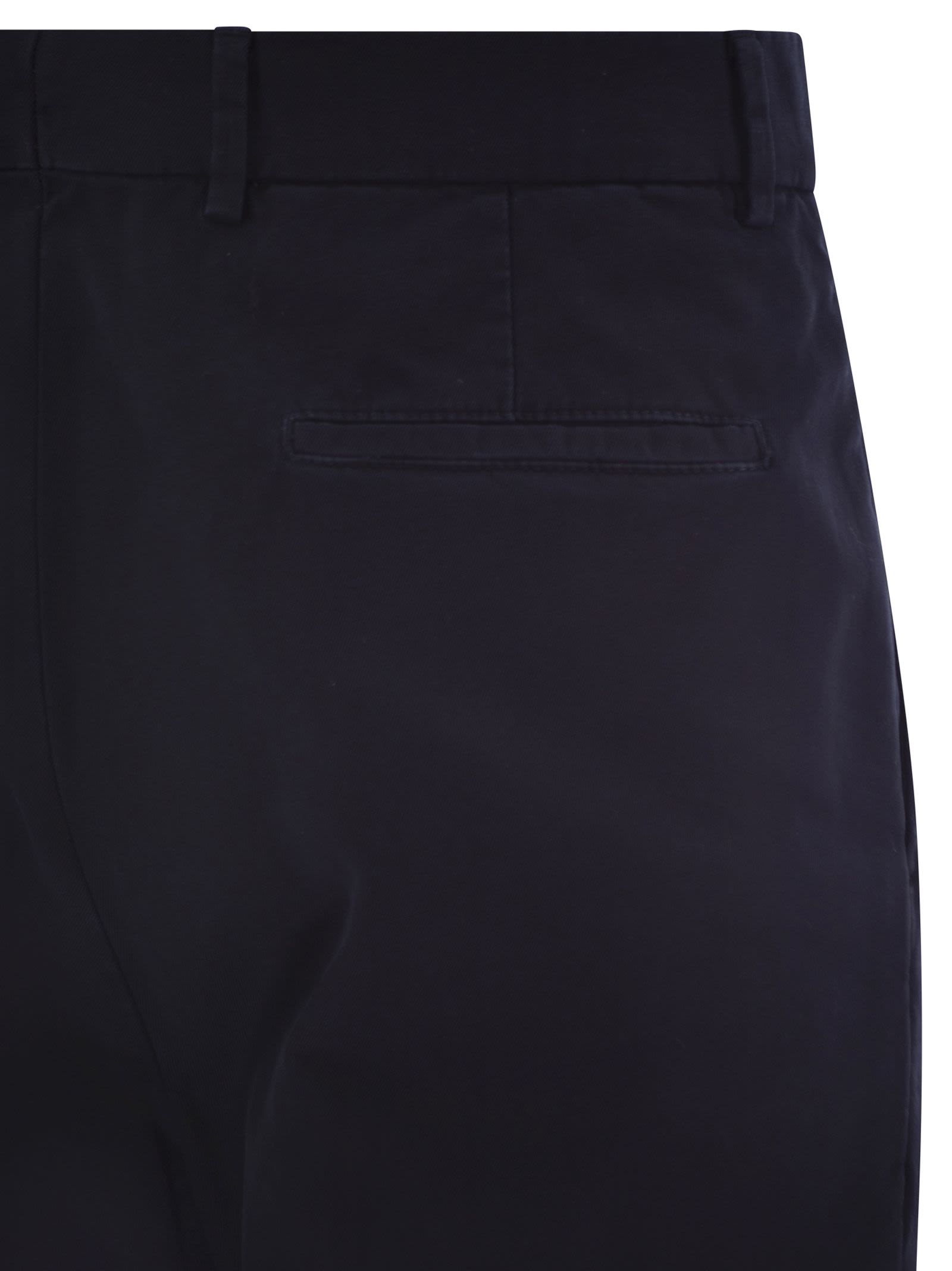 Brunello Cucinelli Men Leisure Fit Trousers In Garment-Dyed Cotton Velvet With Darts