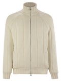 Brunello Cucinelli Men Cashmere Knit Down Jacket With Zip