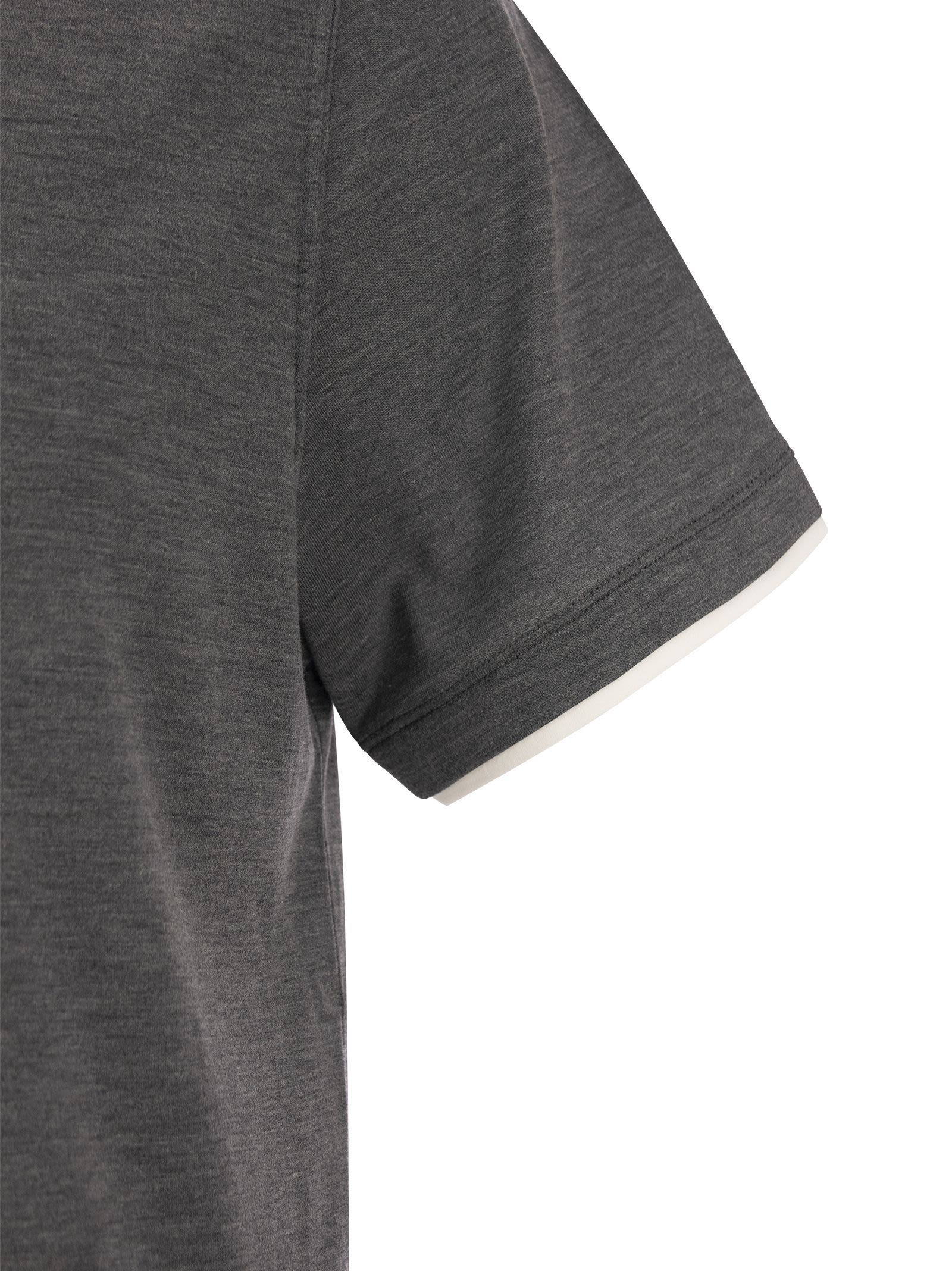 Brunello Cucinelli Men Silk And Cotton T-Shirt