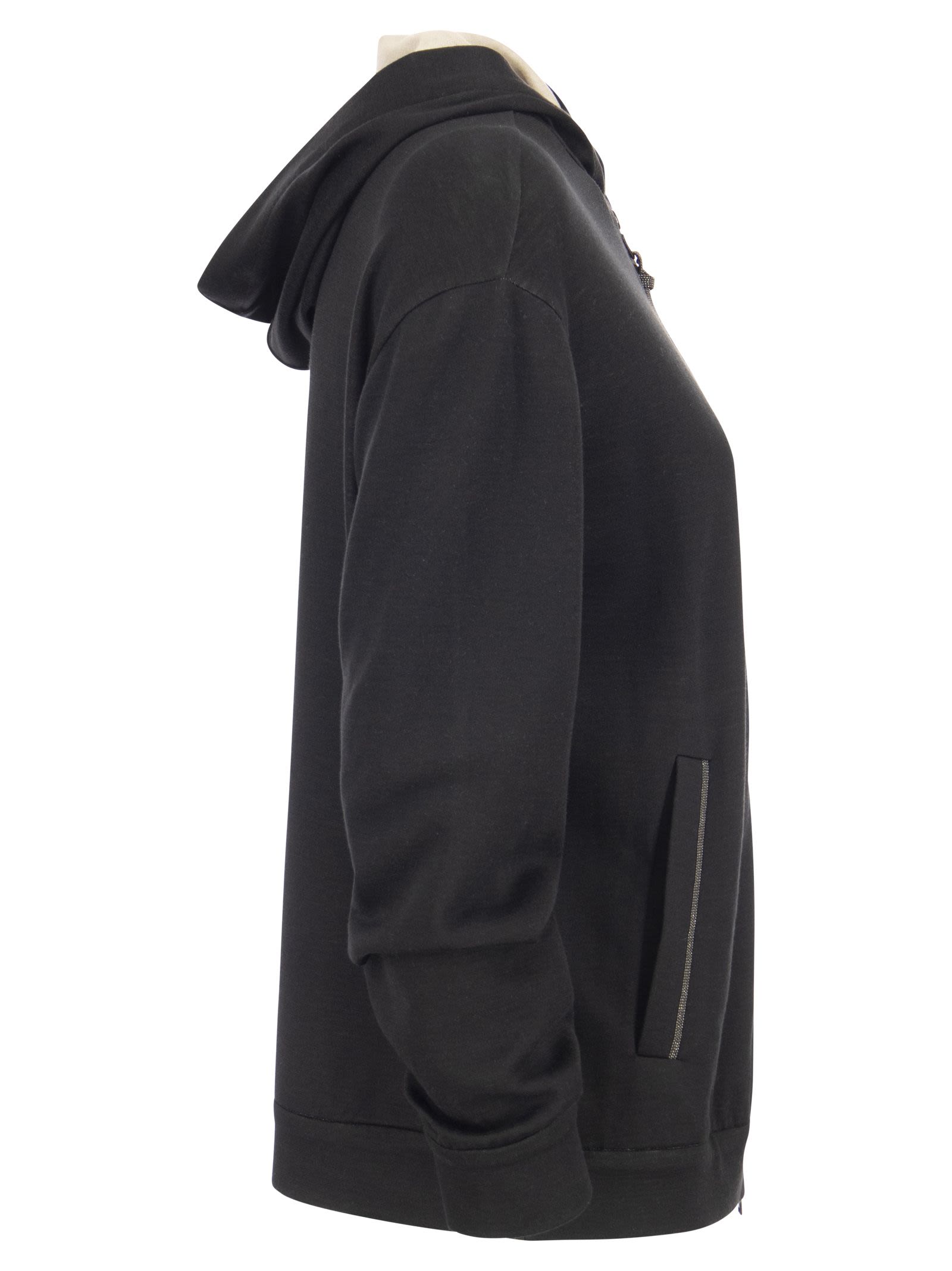 Brunello Cucinelli Women Cotton-Silk Sweatshirt Topwear With Jewellery