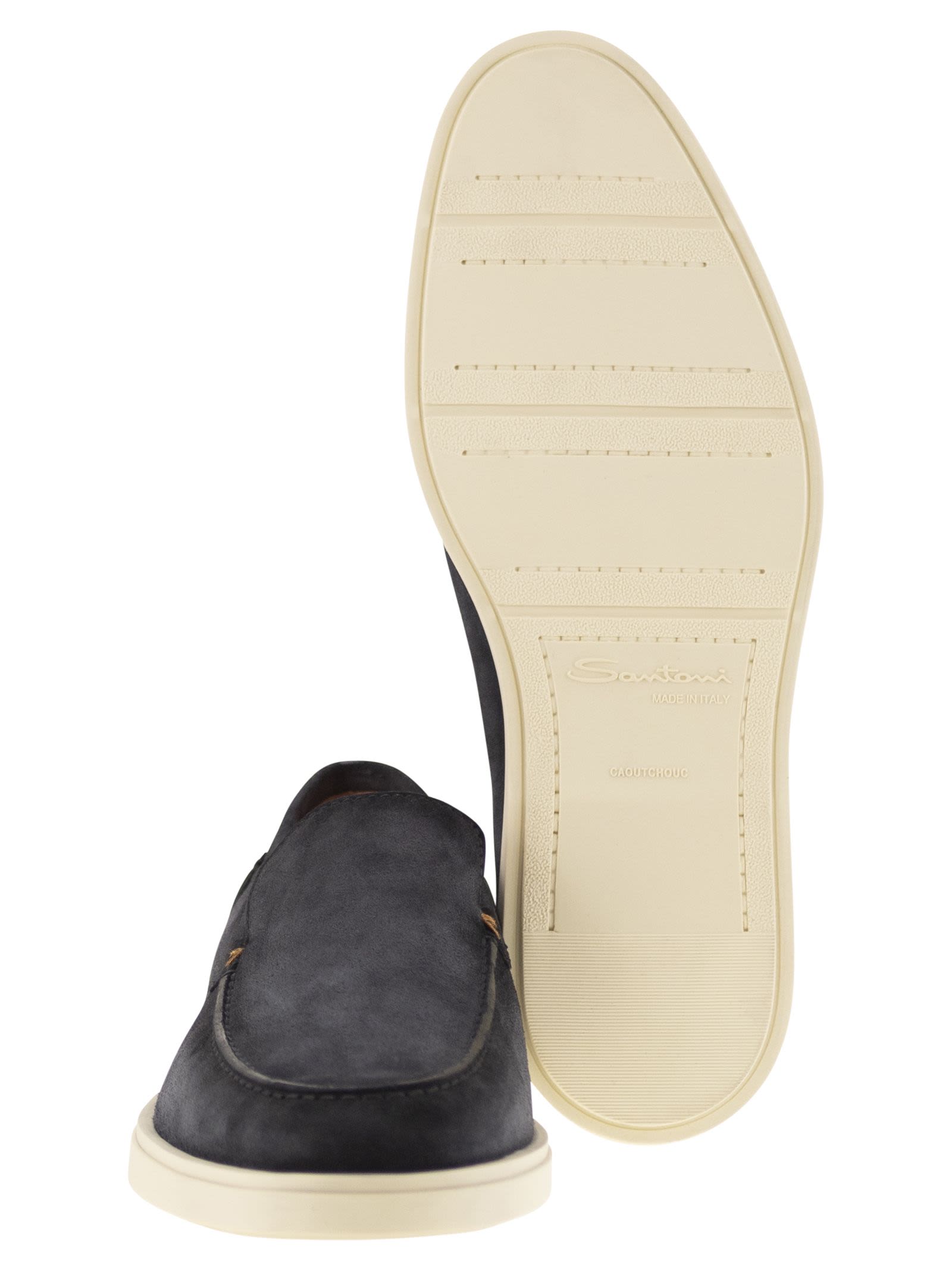 Santoni Men Suede Moccasin