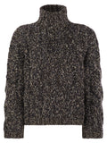 Brunello Cucinelli Women Soft Wool, Cashmere And Mohair Turtleneck Sweater With Braided Design