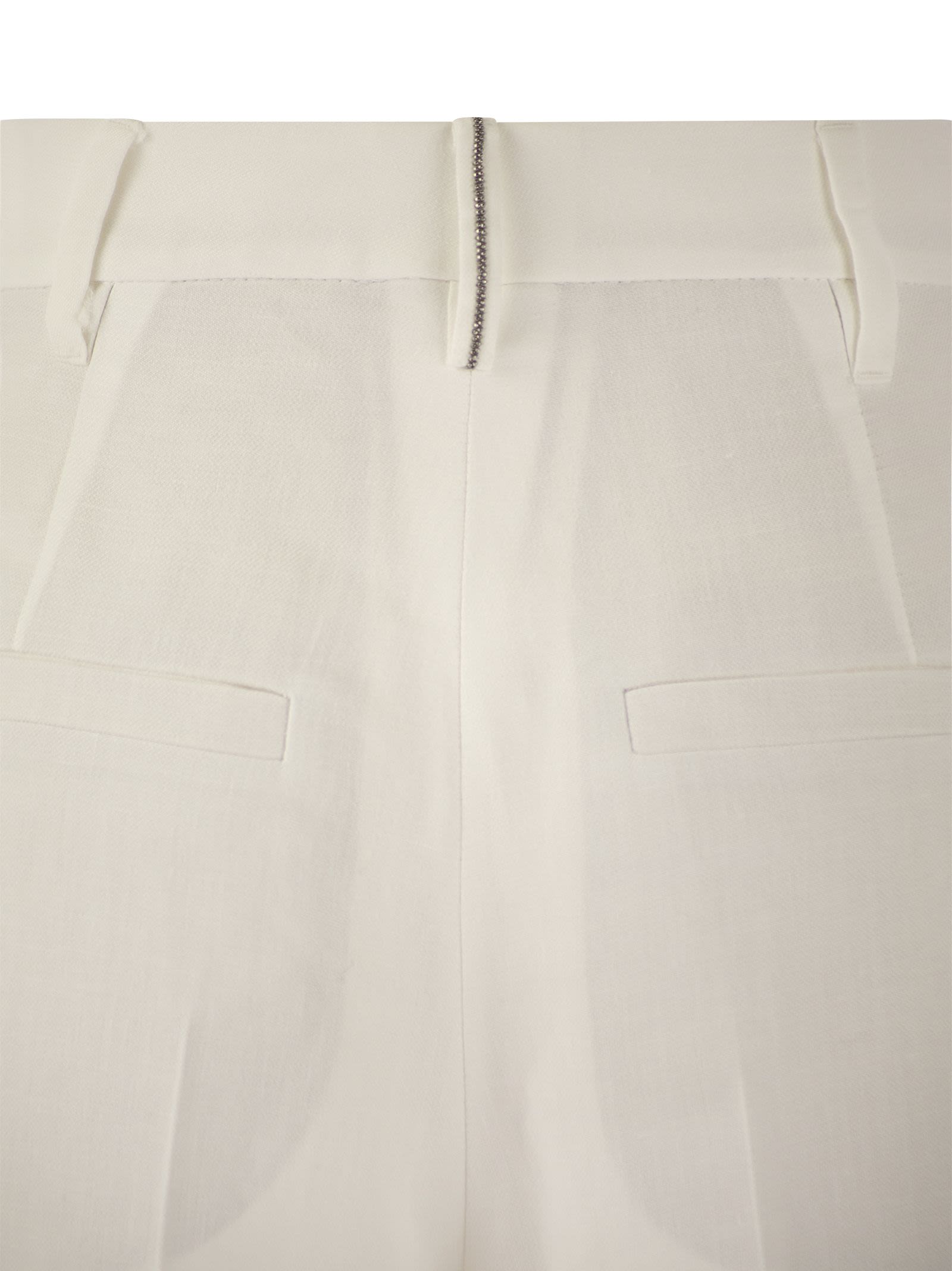 Brunello Cucinelli Women Slouchy Trousers In Viscose And Linen Fluid Twill With Moniline