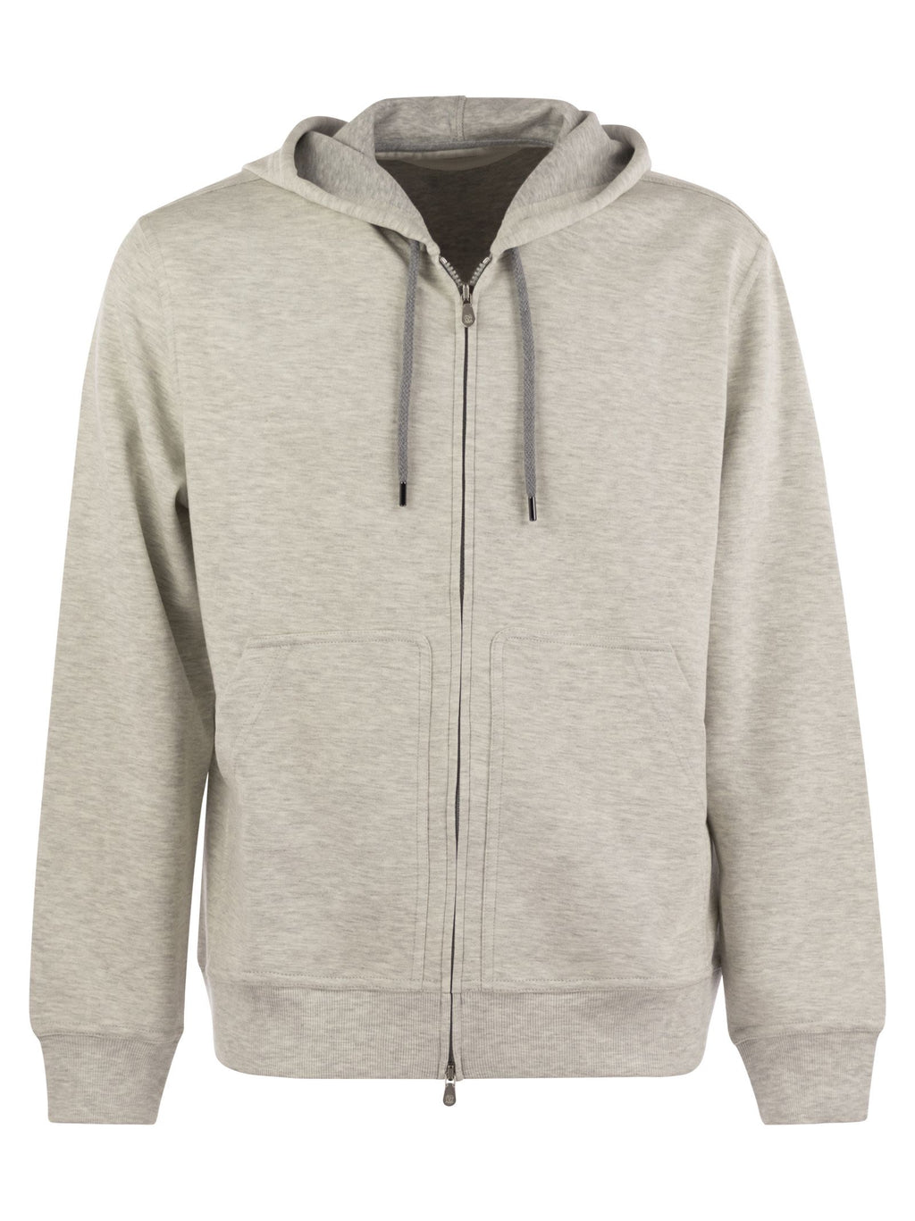 Brunello Cucinelli Men Cotton, Cashmere And Silk Fleece Zipped Topwear