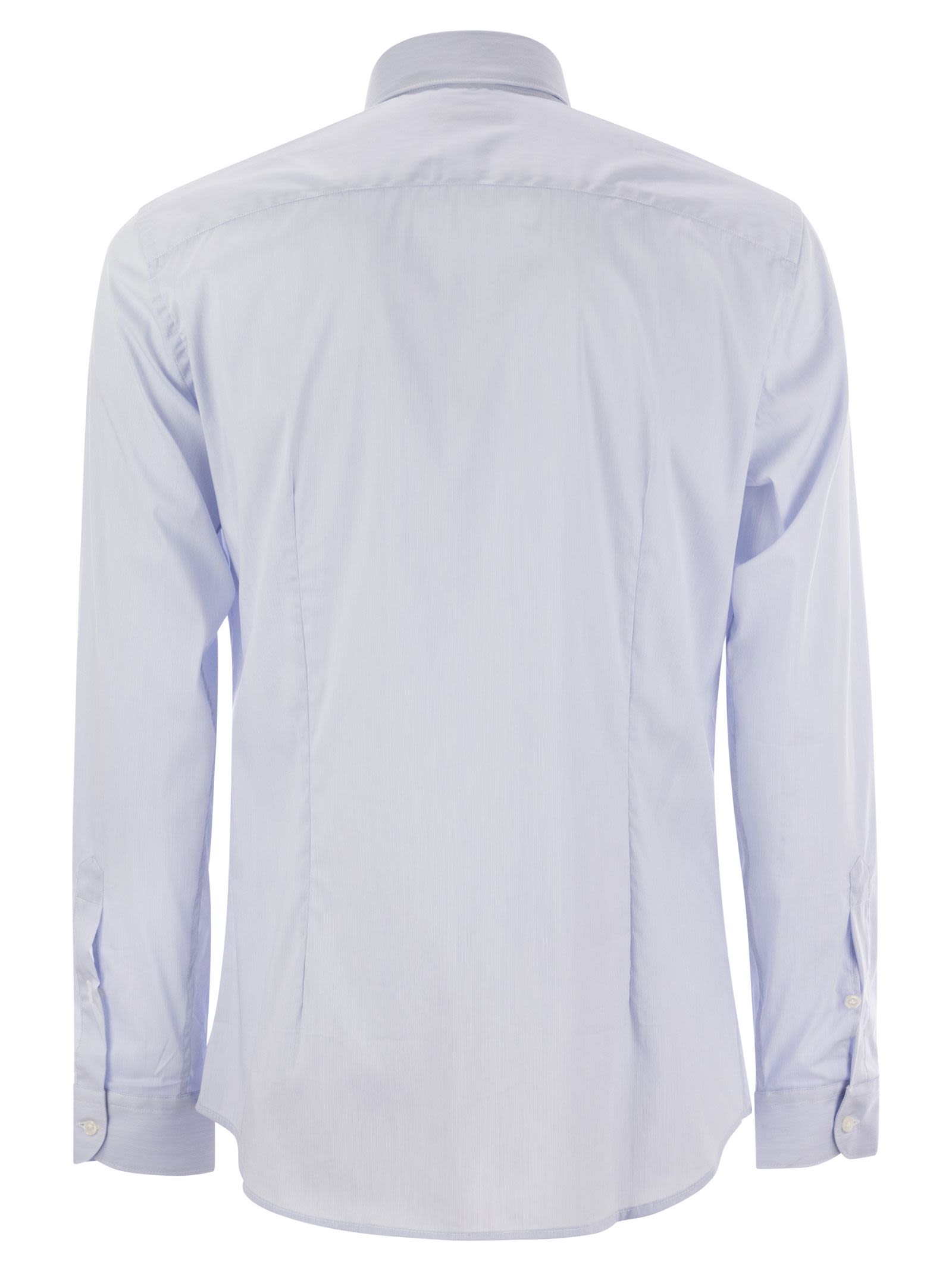Fay Men Stretch Poplin Shirt With French Collar