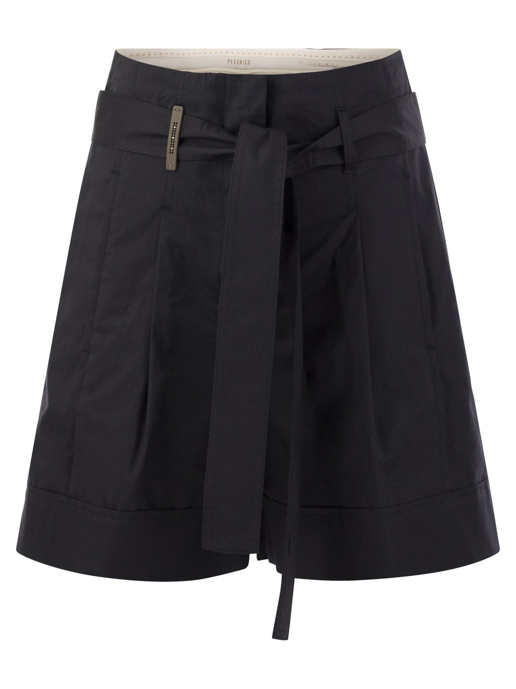 Peserico Women Short With Pleats And Stretch Cotton
