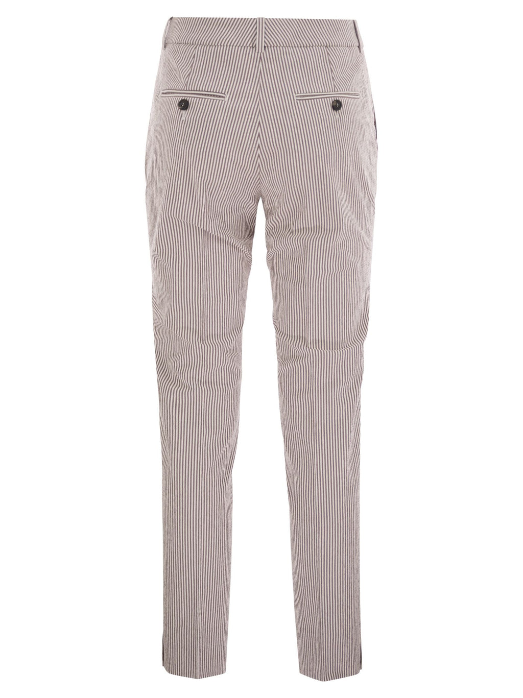 Peserico Women Seersucker Cotton Cigarette Trousers