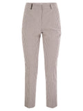 Peserico Women Seersucker Cotton Cigarette Trousers
