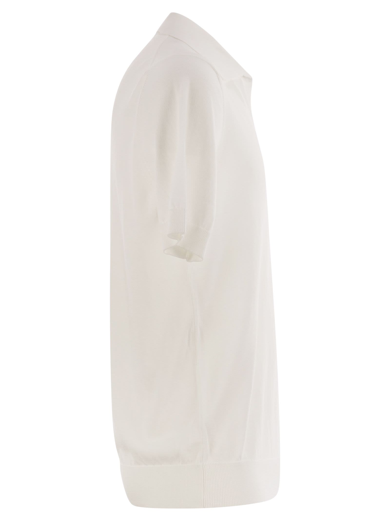 Peserico Men Polo Shirt In Pure Cotton Yarn