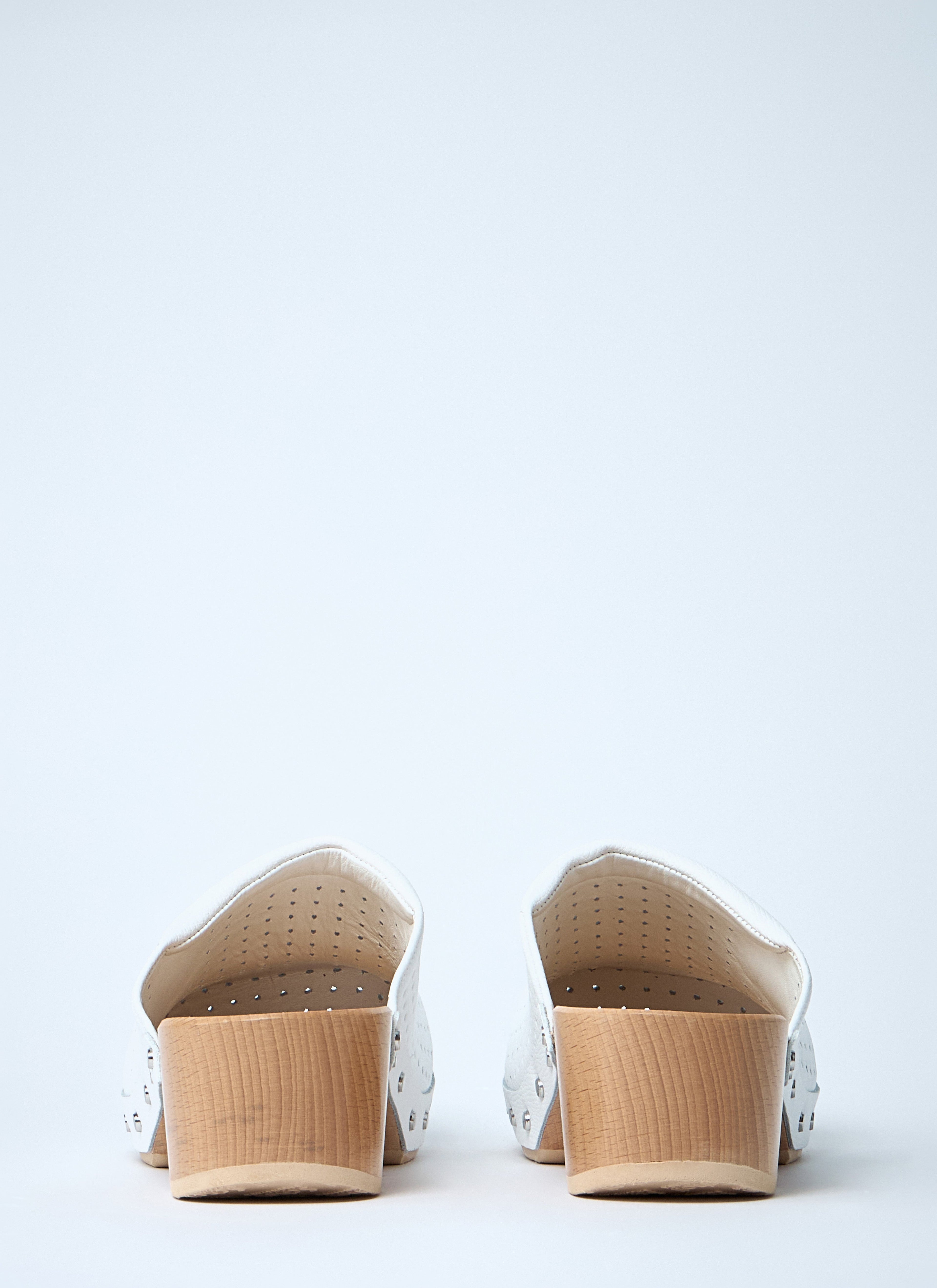 Balenciaga Women Perforated Heeled Clogs