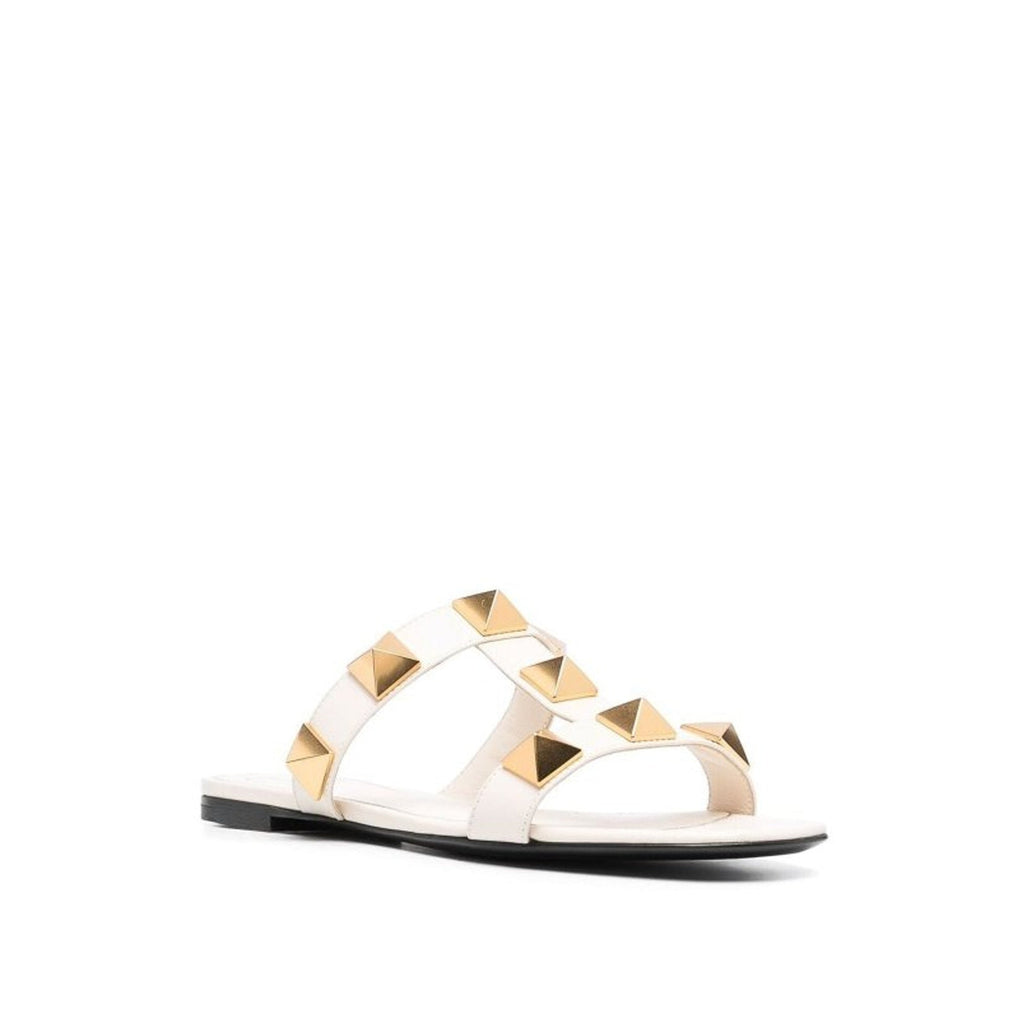 Valentino Garavani Roman Stud Leather Flat Sandals Women