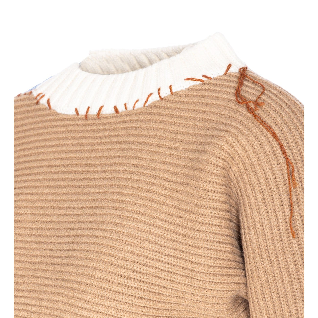 Marni Women Bicolor Cropped Sweater With Stitching