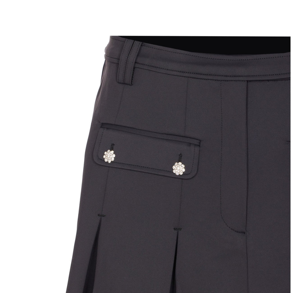 Ganni Women Black Pleated Mini Skirt
