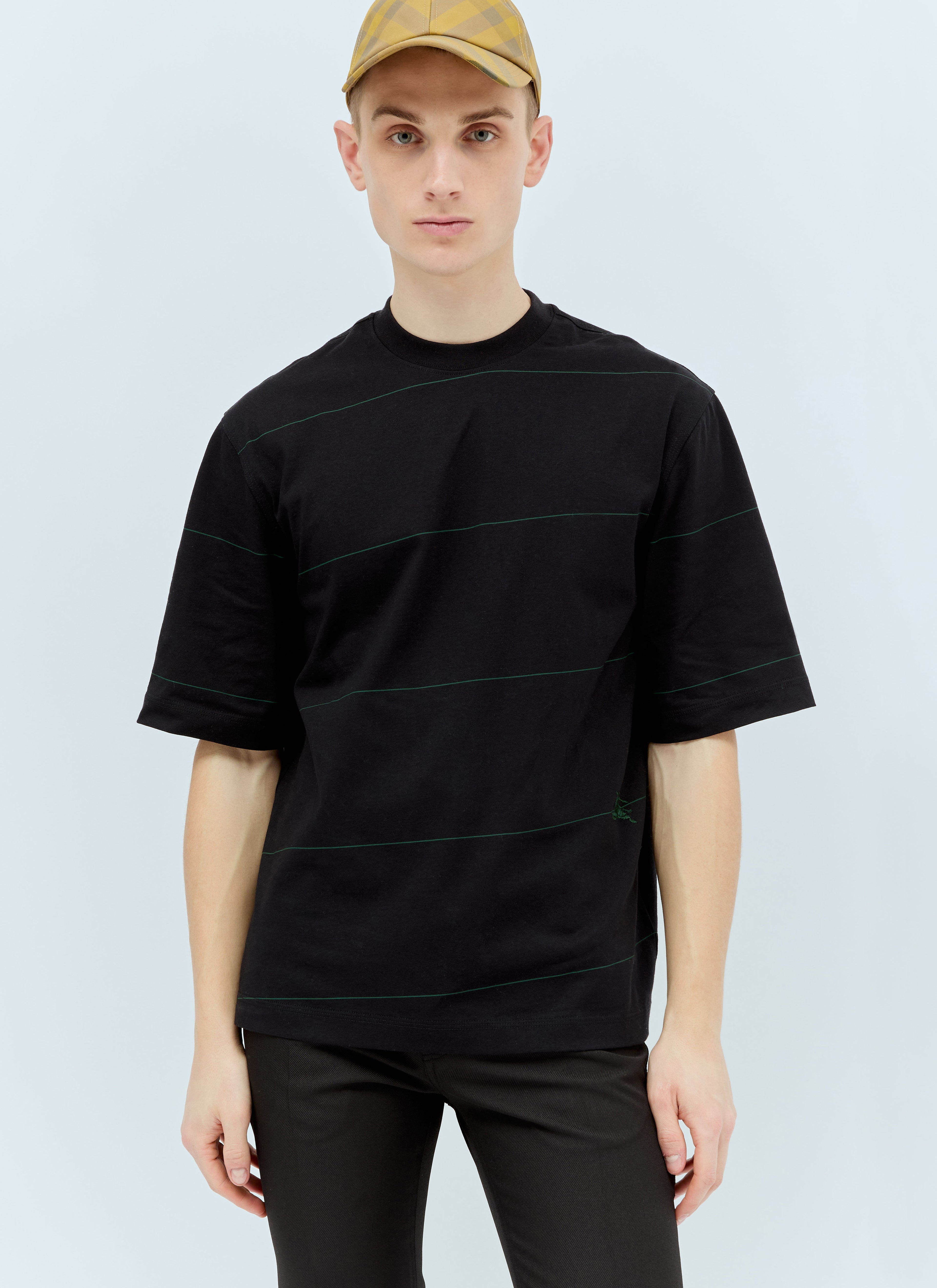 Burberry Men Striped Cotton T-Shirt