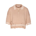 Marni Women Cotton Polo Shirt With Marni Symbol Embroidery