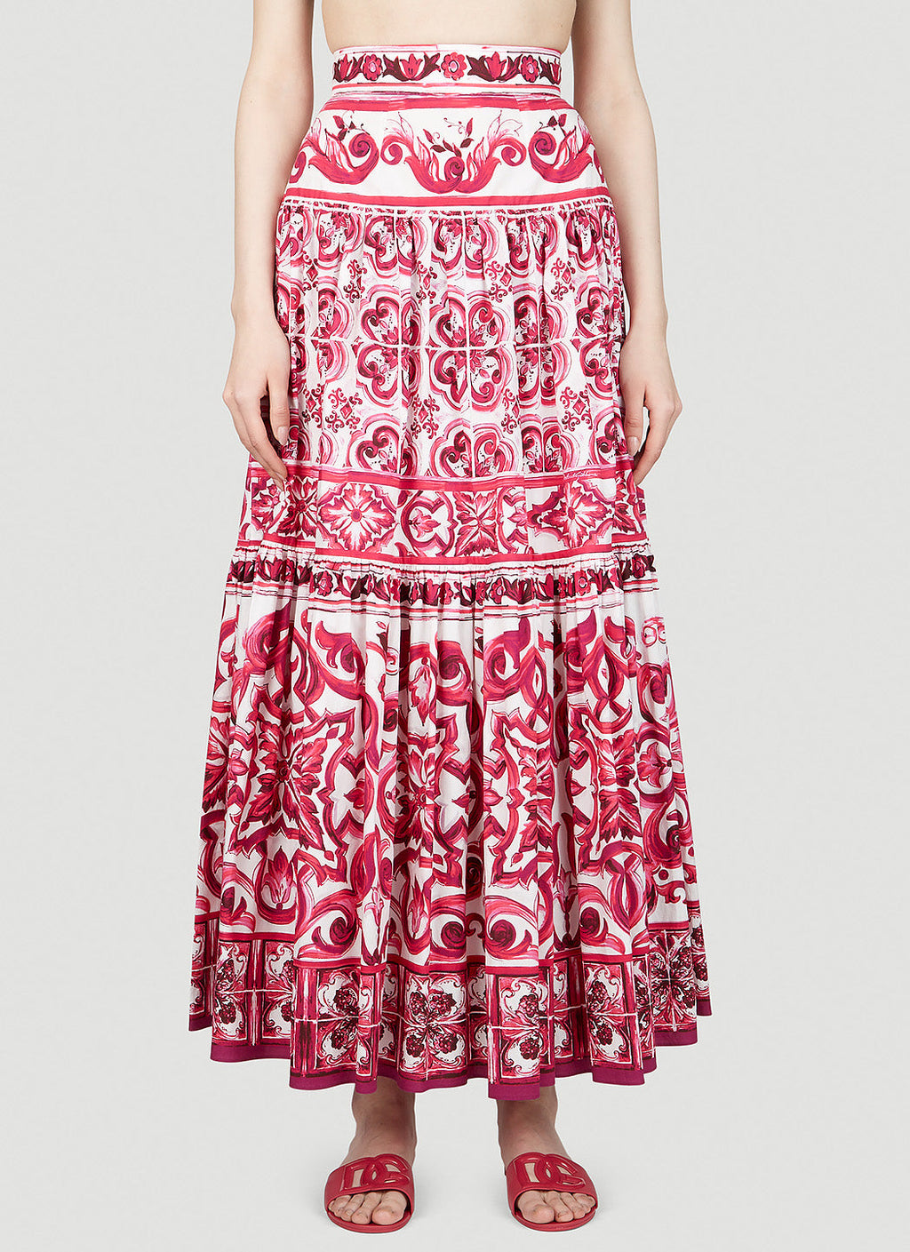 Dolce & Gabbana Women Majolica Print Maxi Skirt