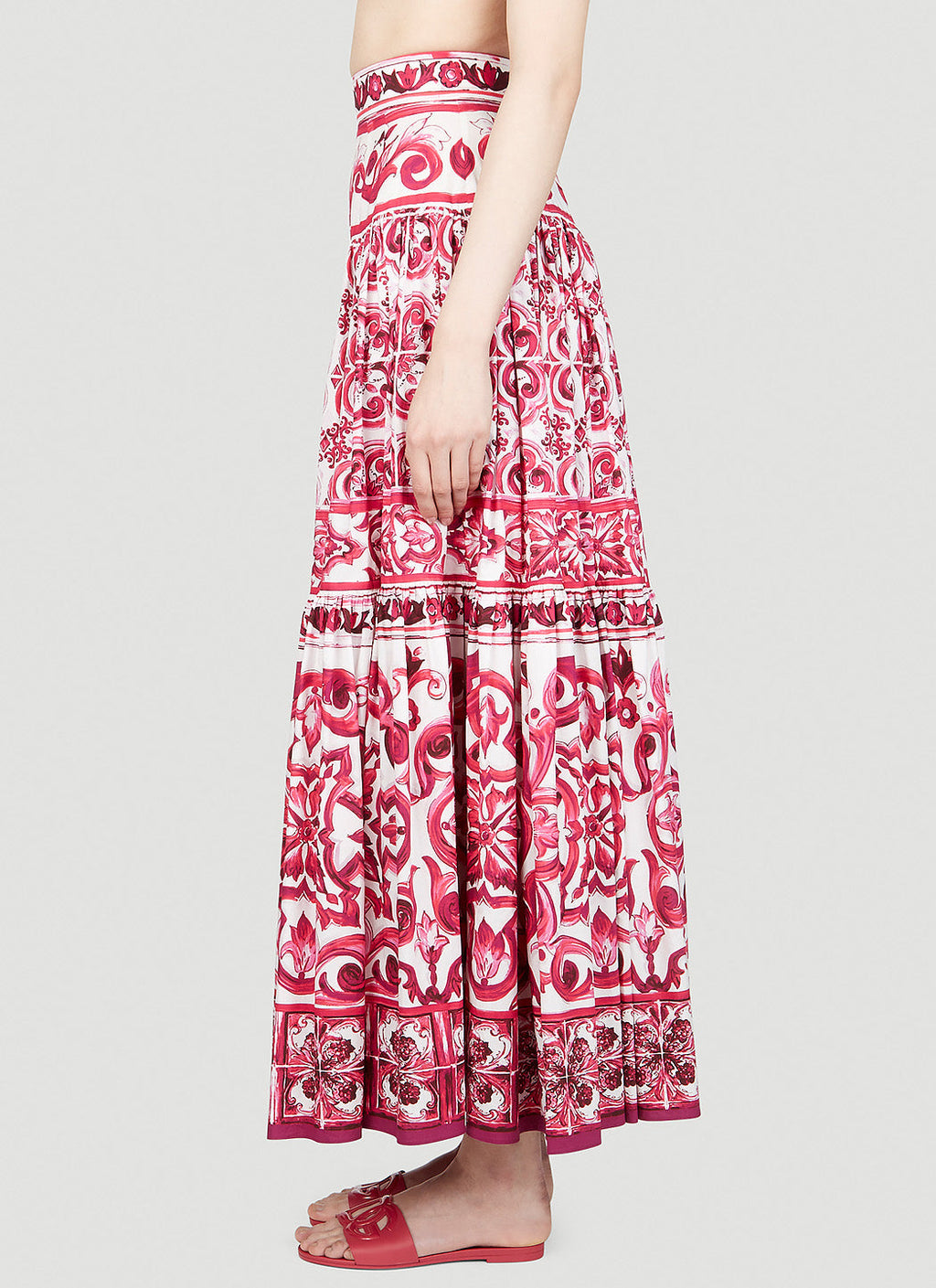 Dolce & Gabbana Women Majolica Print Maxi Skirt