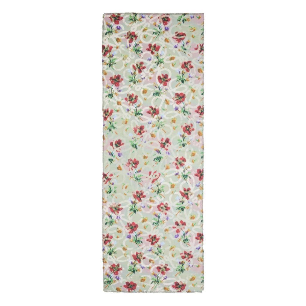 Loewe Women Floral Print Anagram Scarf