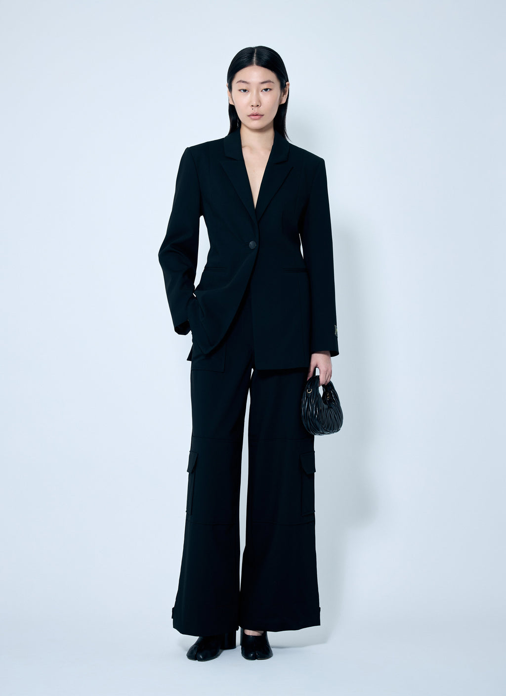 Ganni Women Solid Twill Suiting Cargo Pants