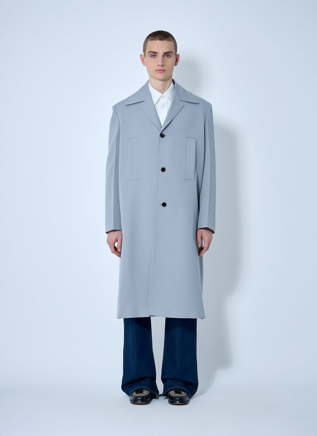Gucci Men Single-Breasted Wool Coat