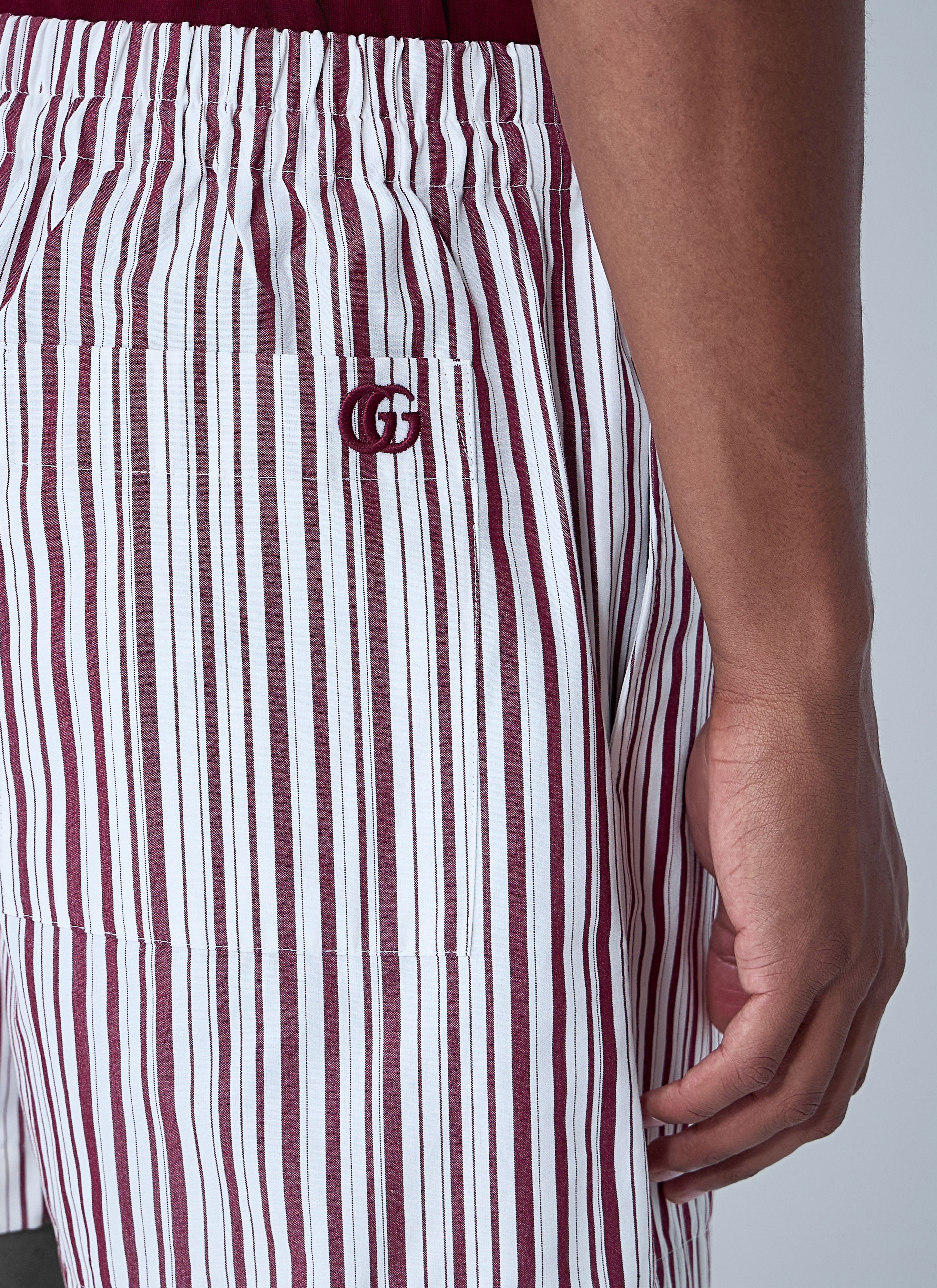Gucci Men Striped Logo Motif Shorts