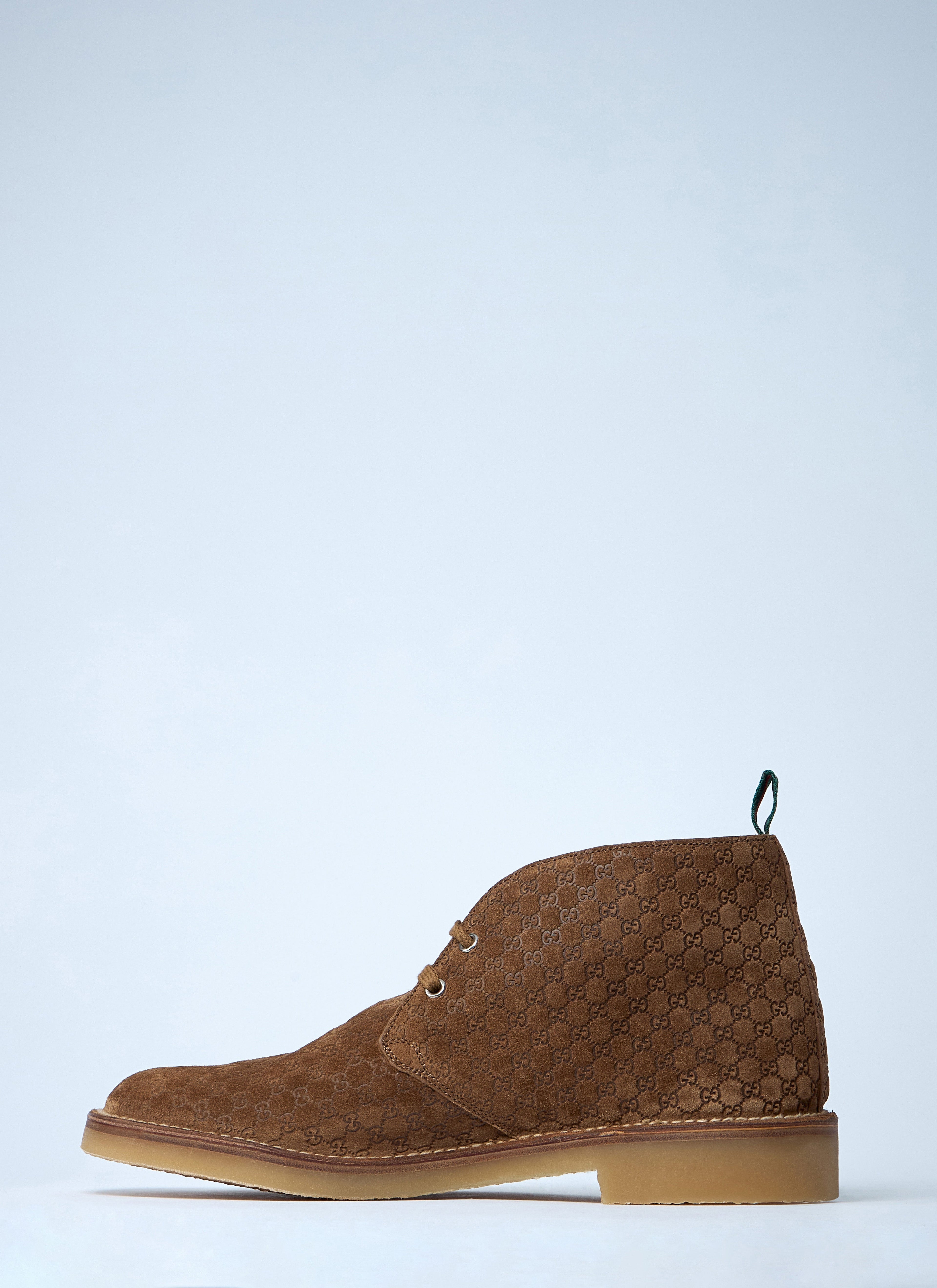 Gucci Men Gg Suede Boots