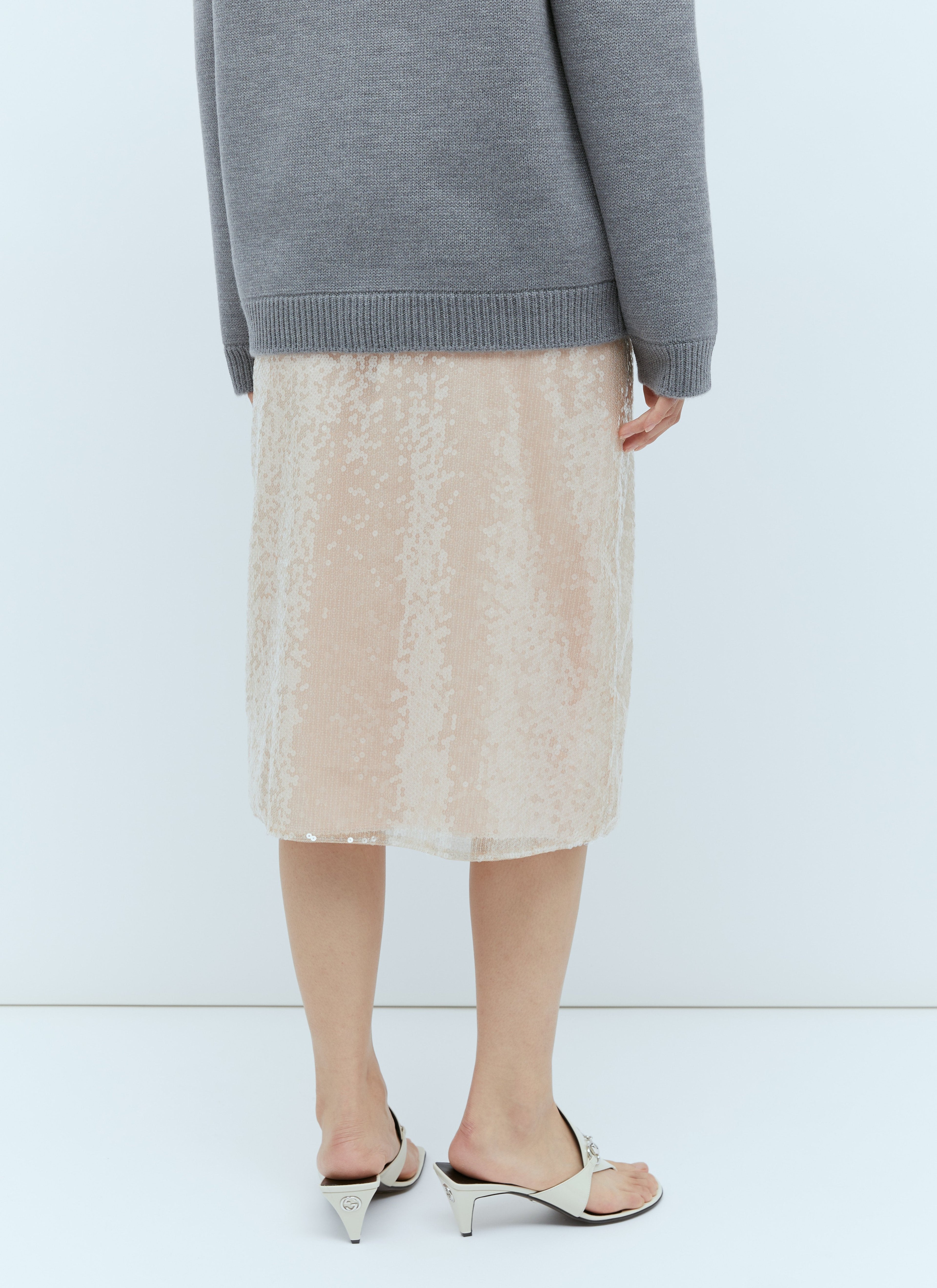 Gucci Women Sequin-Embroidered Tulle Skirt