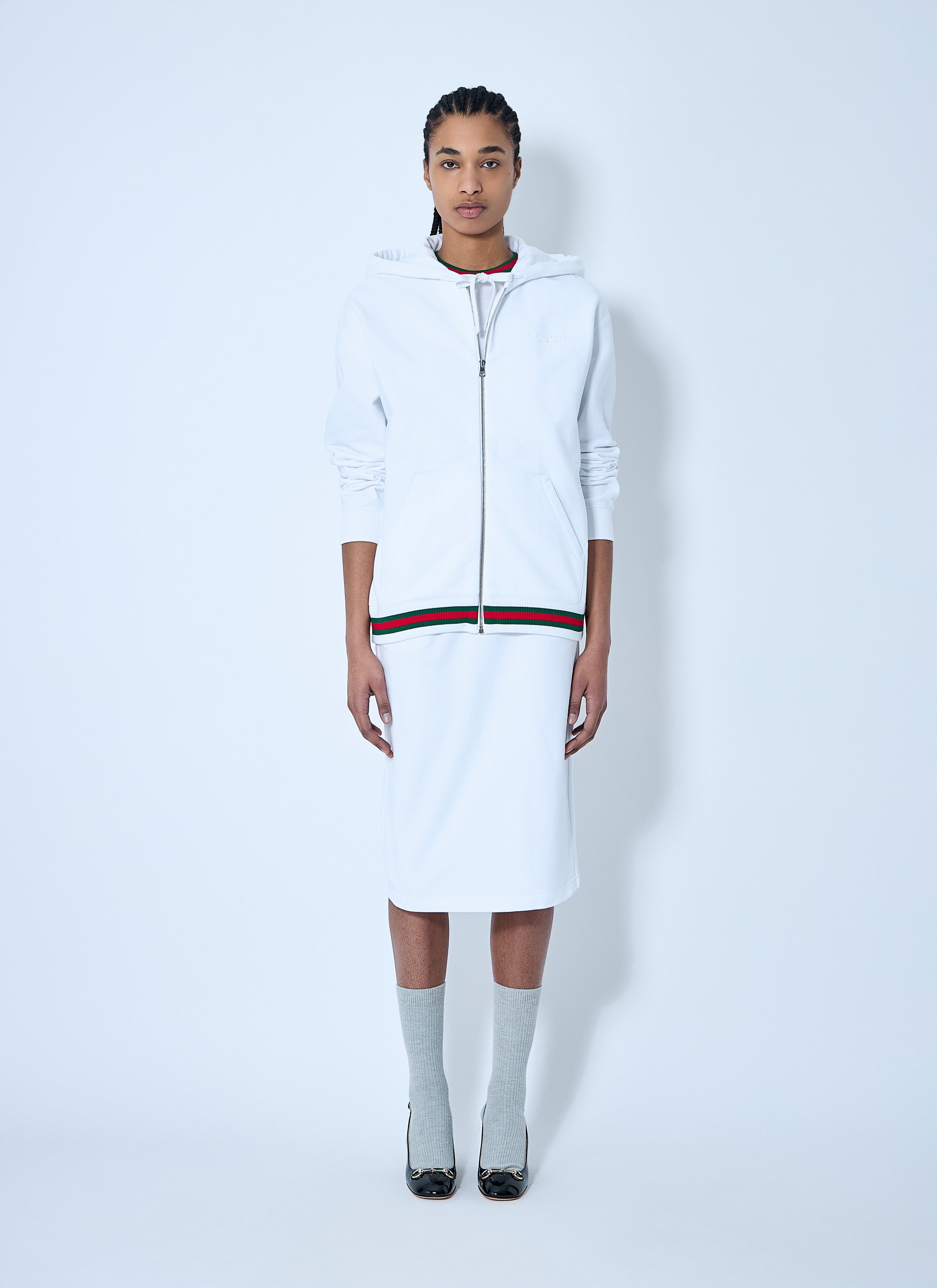 Gucci Women Web Trim Hooded Sweatshirt