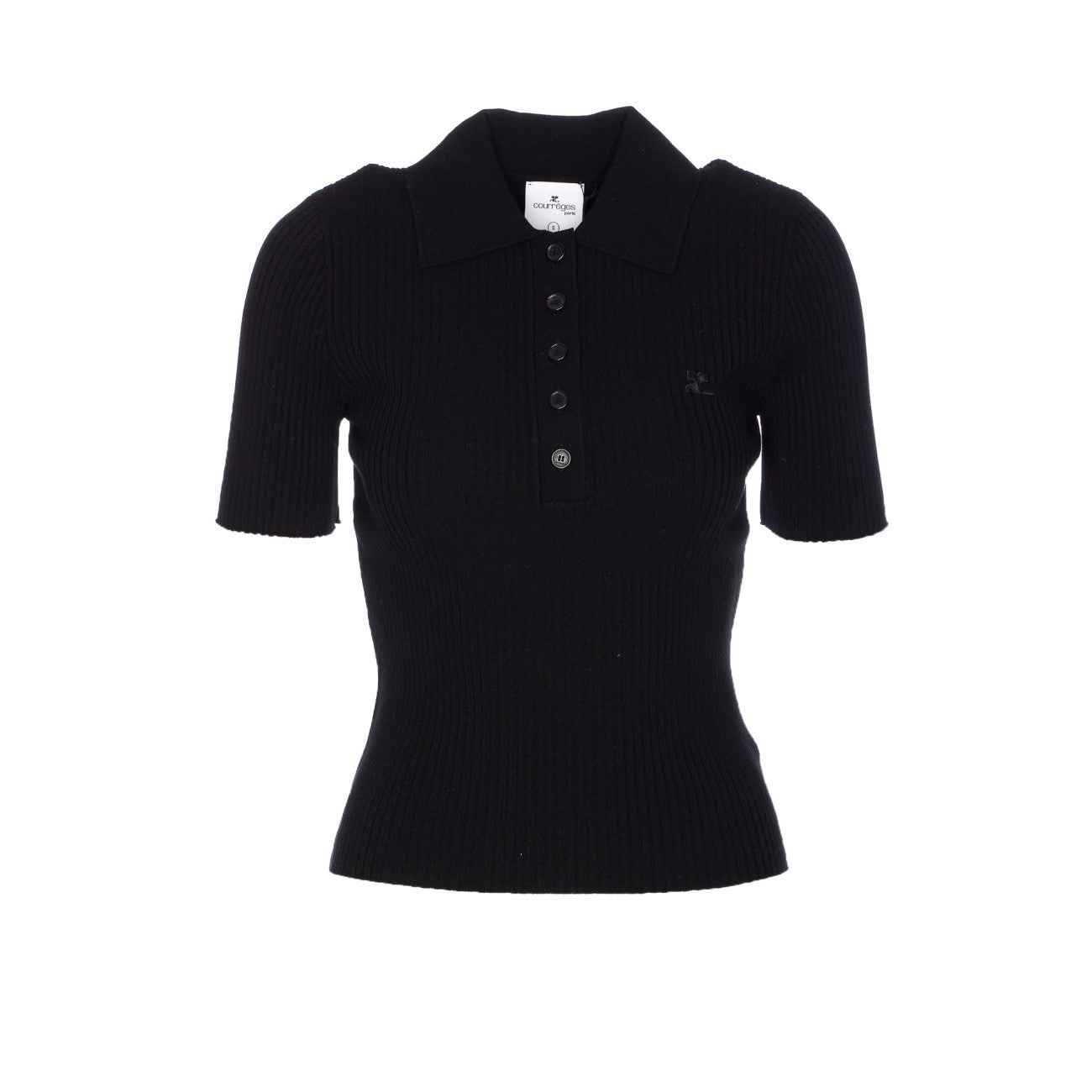 Courreges Women Iconic Rib Knit Polo Shirt