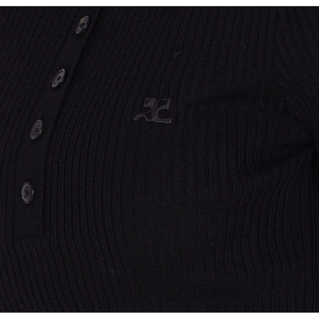 Courreges Women Iconic Rib Knit Polo Shirt