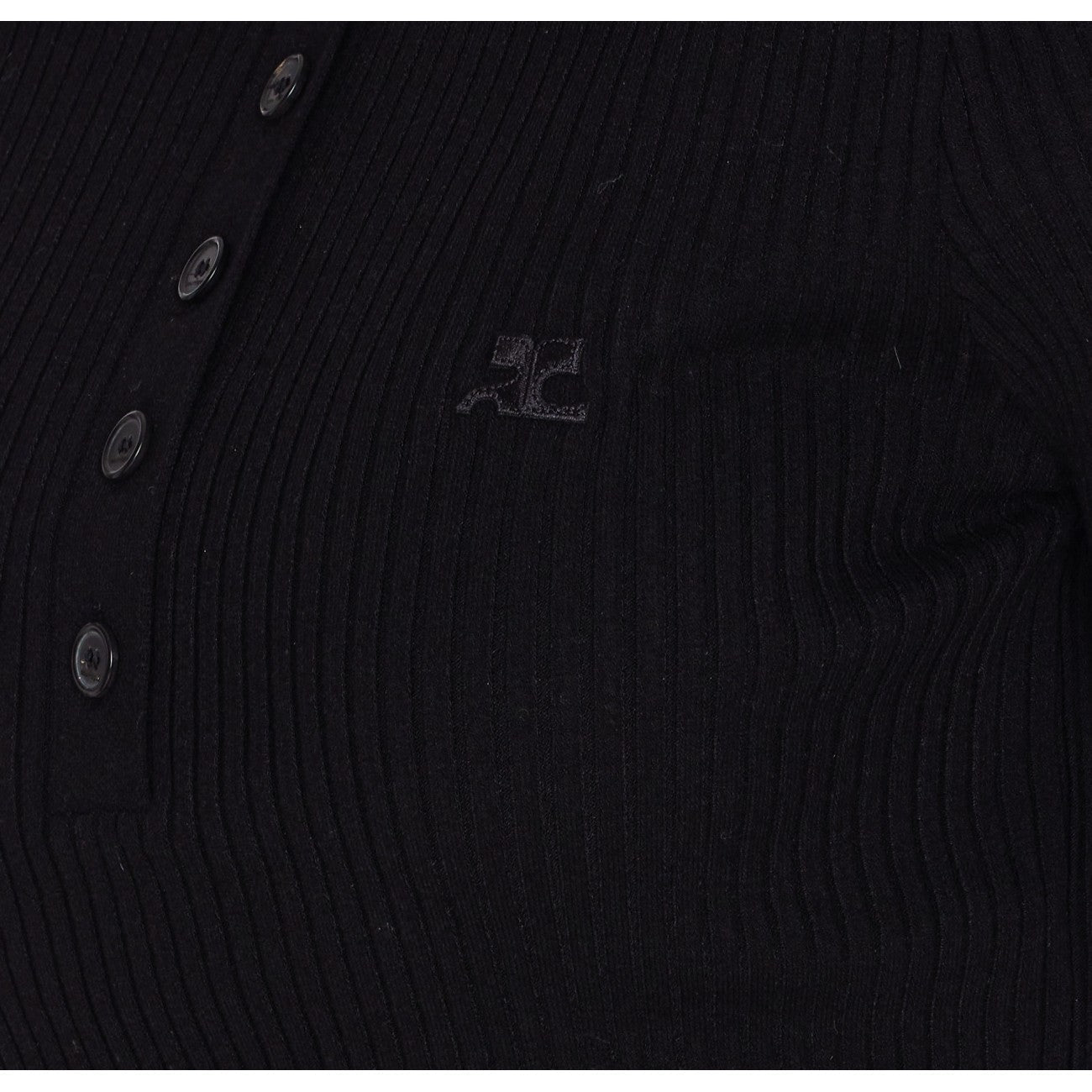 Courreges Women Iconic Rib Knit Polo Shirt
