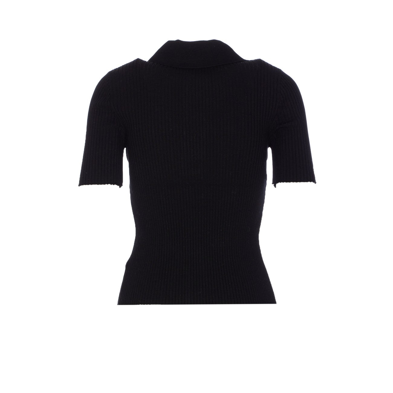 Courreges Women Iconic Rib Knit Polo Shirt