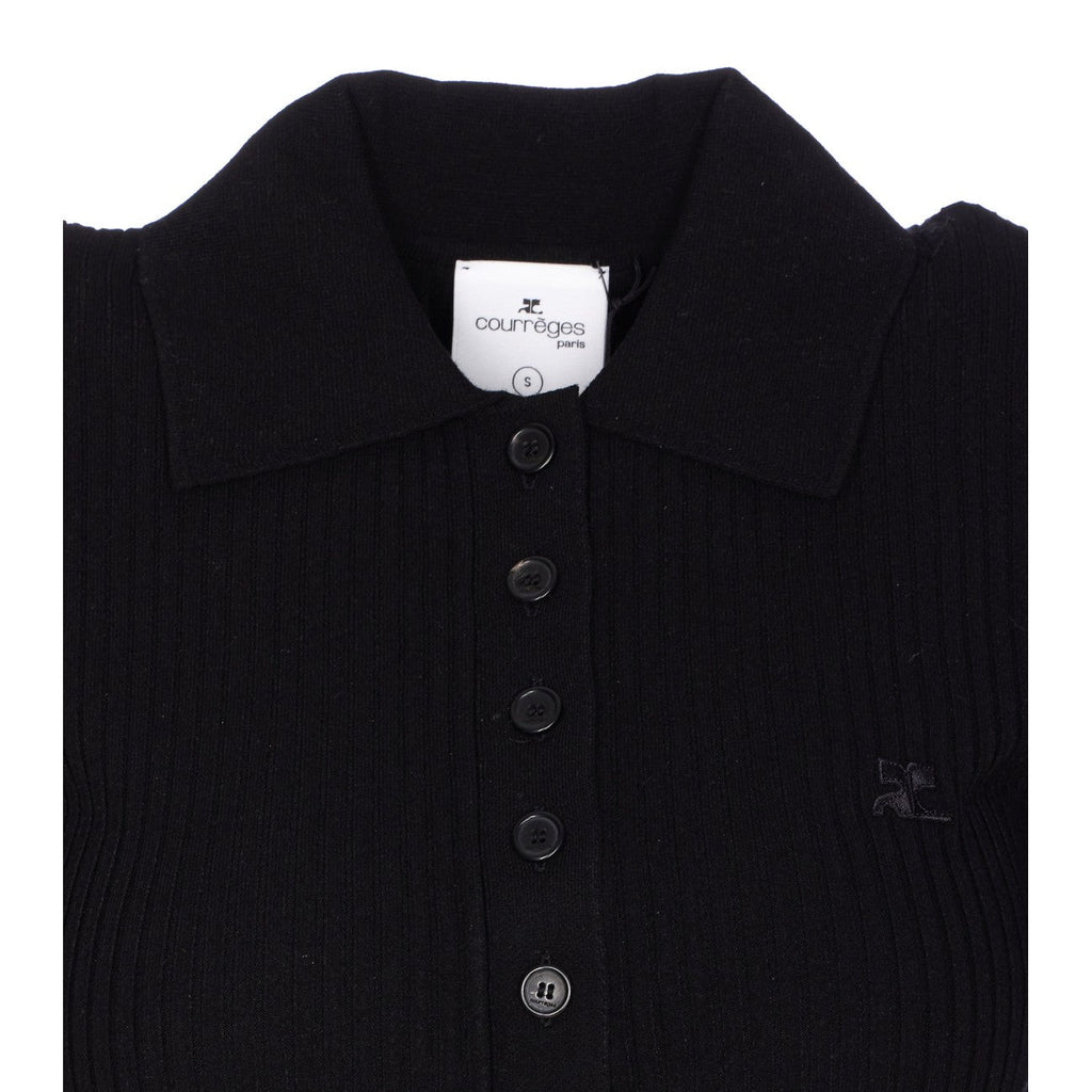 Courreges Women Iconic Rib Knit Polo Shirt