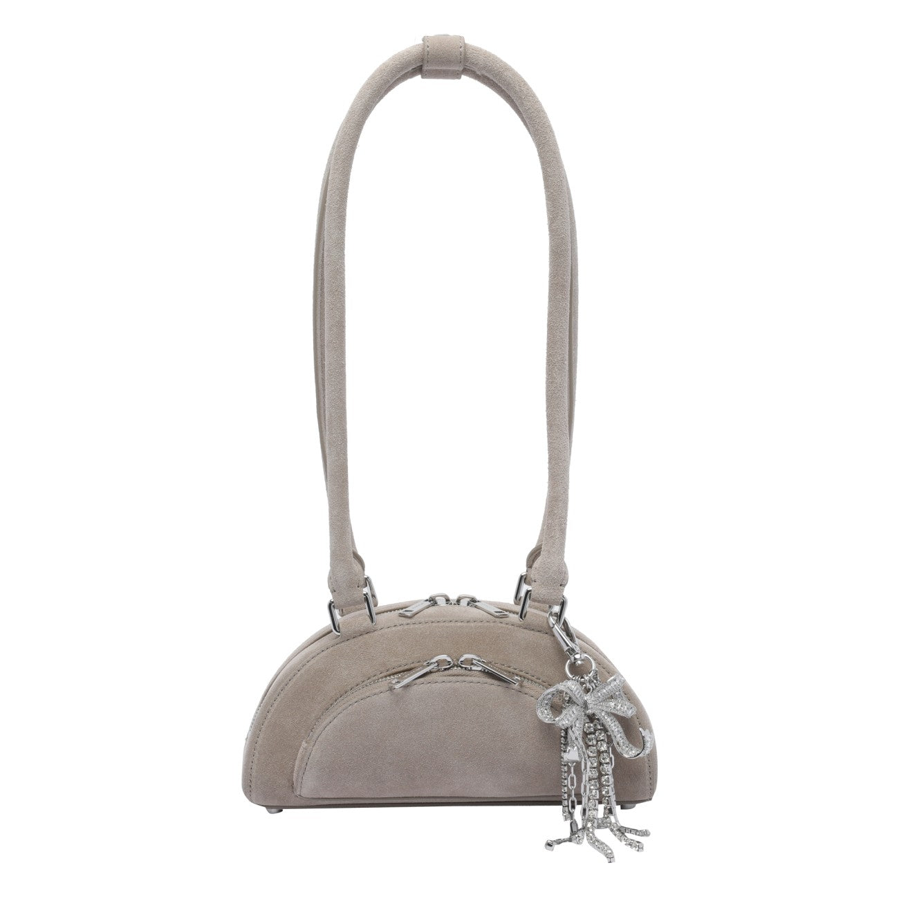 Self Portrait Women Mini Suede Bow Charm Shoulder Bag