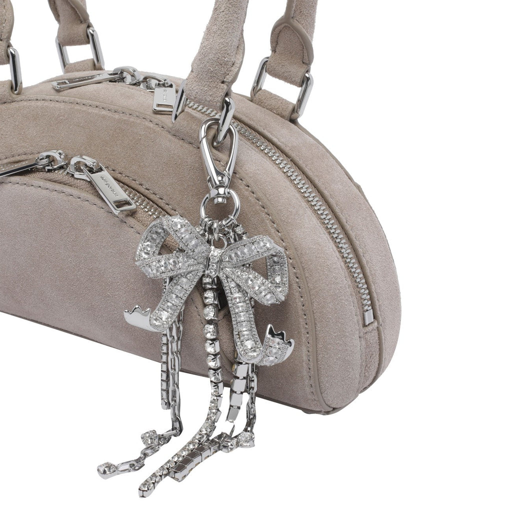 Self Portrait Women Mini Suede Bow Charm Shoulder Bag