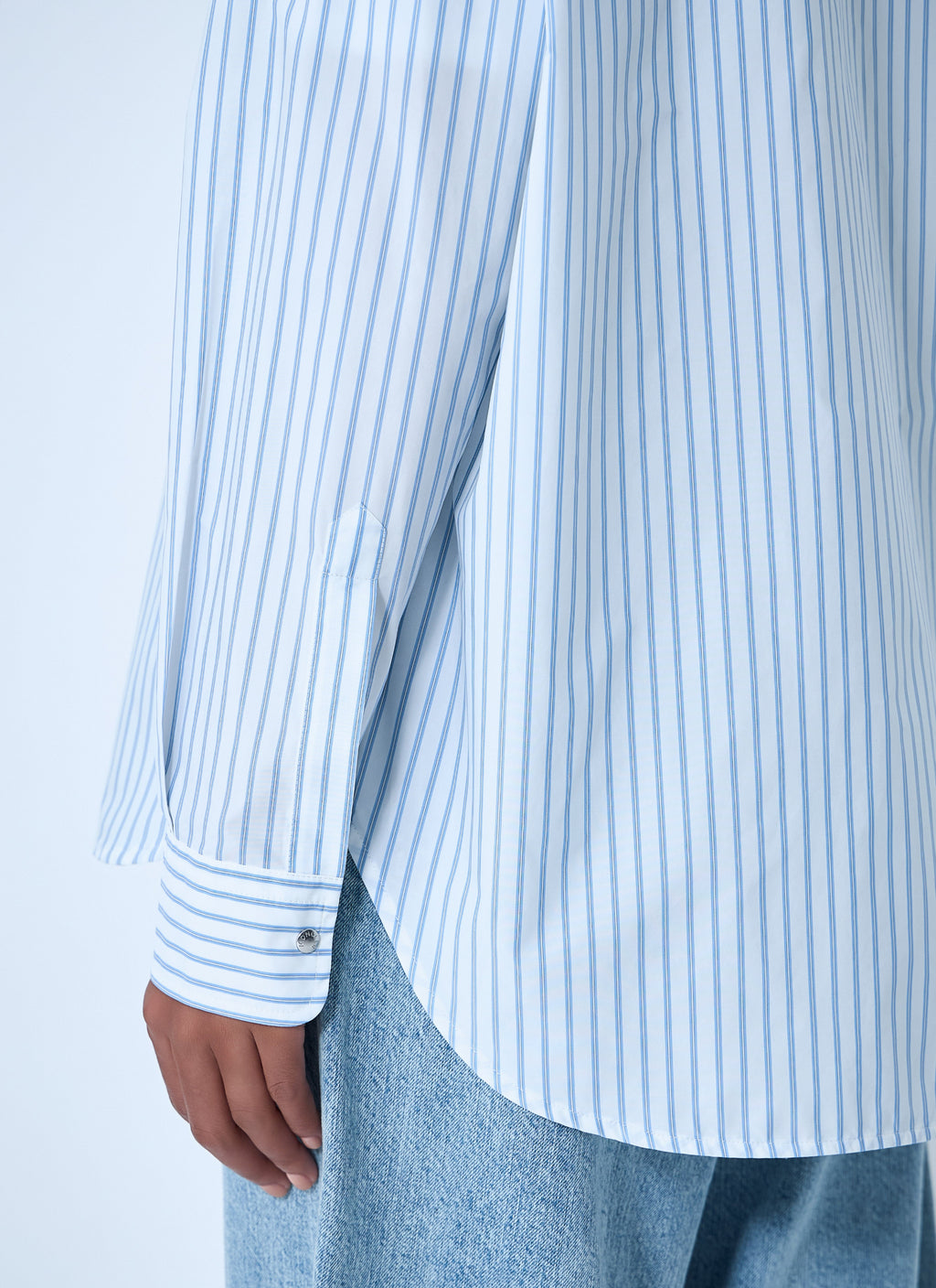 Moncler Women Striped Shirt With Logo Patch