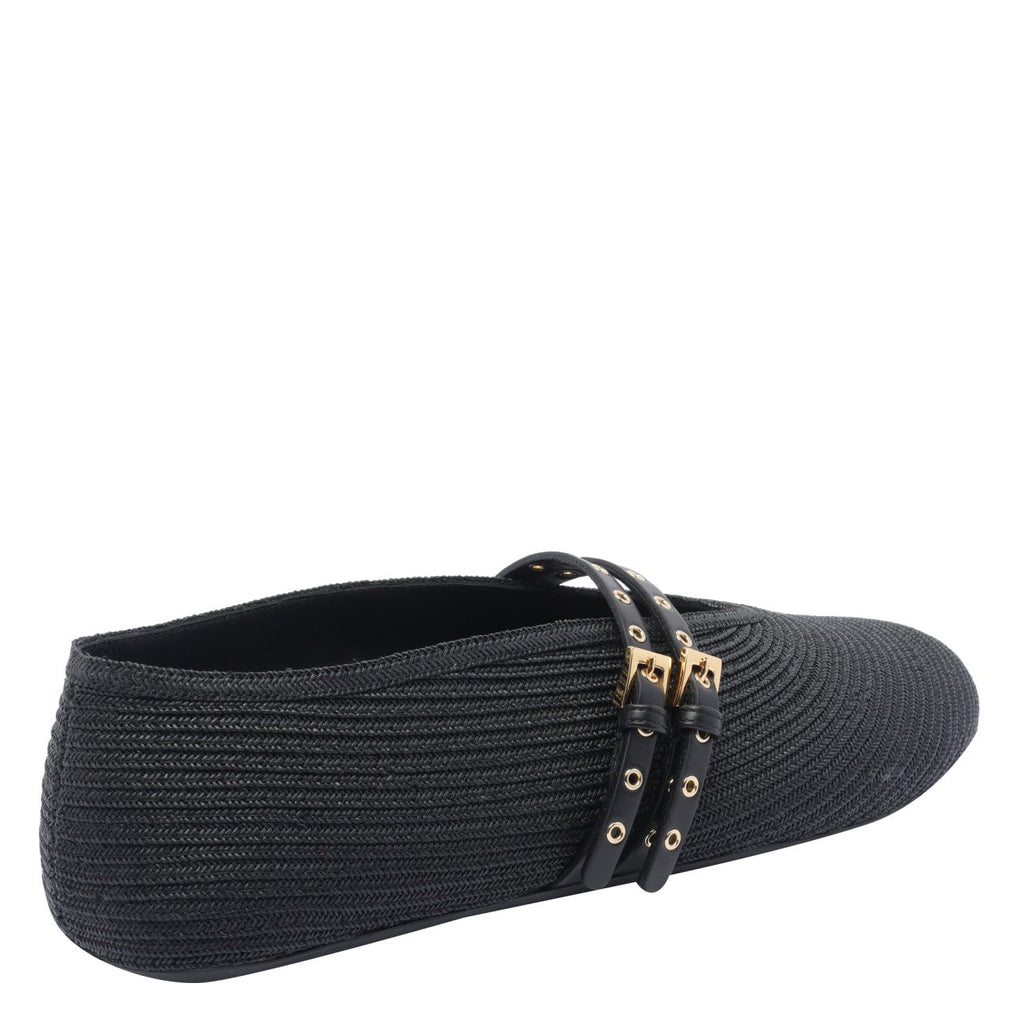 Alaia Women Paper Straw Flat Ballets