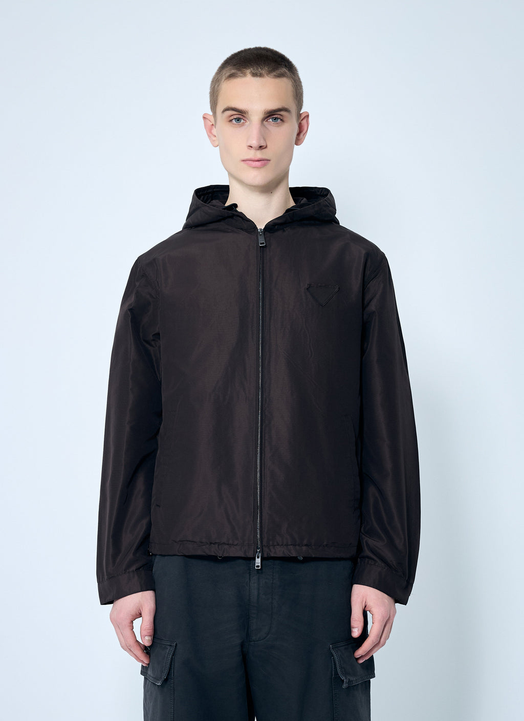 Prada Men Silk Hooded Jacket