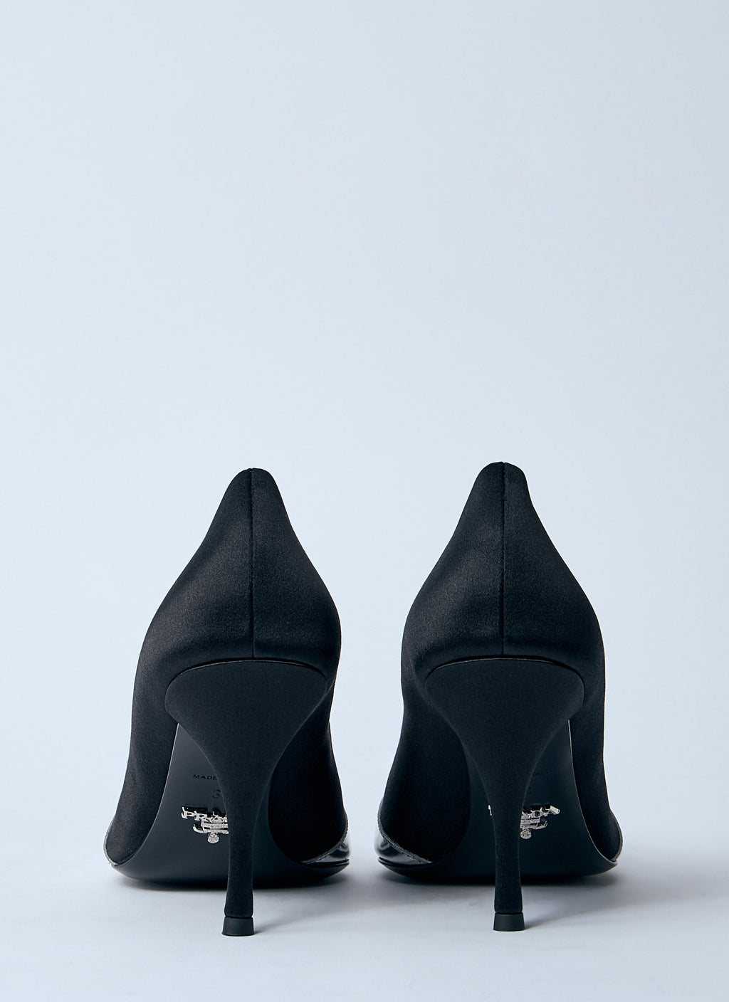 Prada Women Satin And Metallic Heeled Pumps