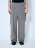 Prada Men Belted Tailored Wool-Blend Pants